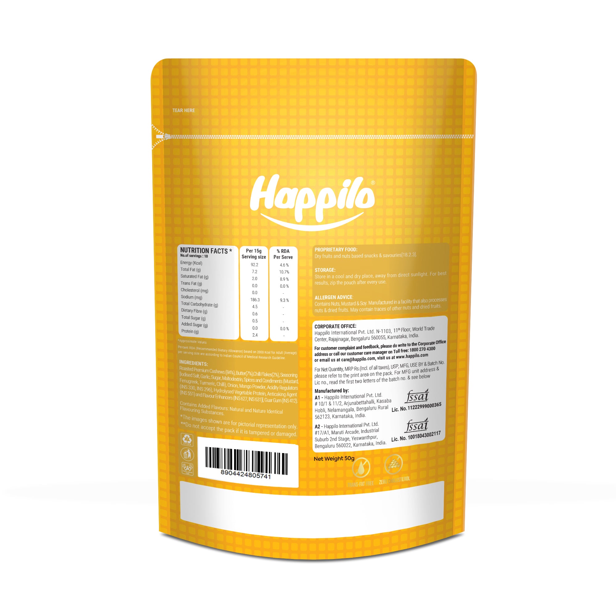 Happilo Premium International Butter Chilli Garlic Cashew 160g