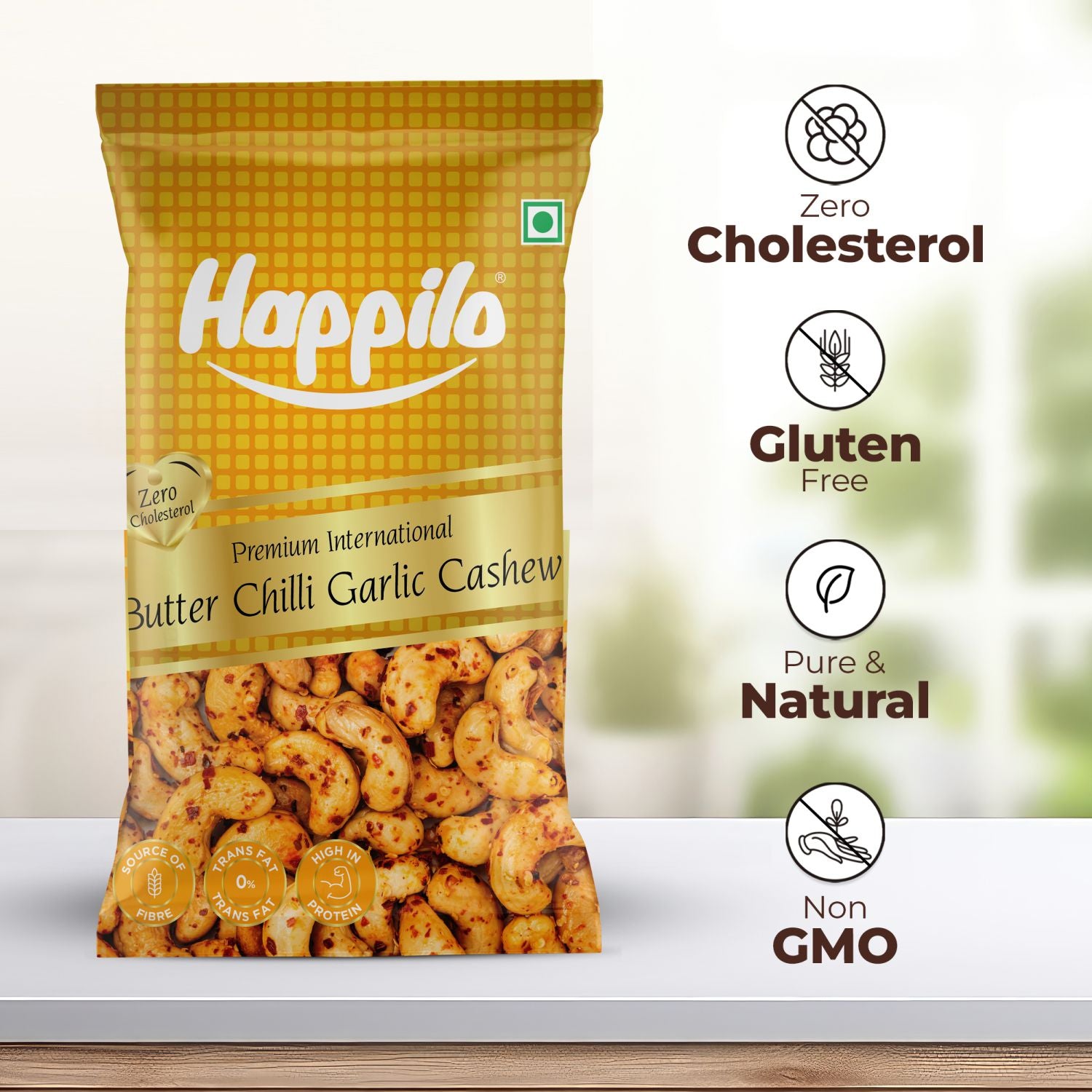 Happilo Premium Butter Chilli Garlic Cashew 15g