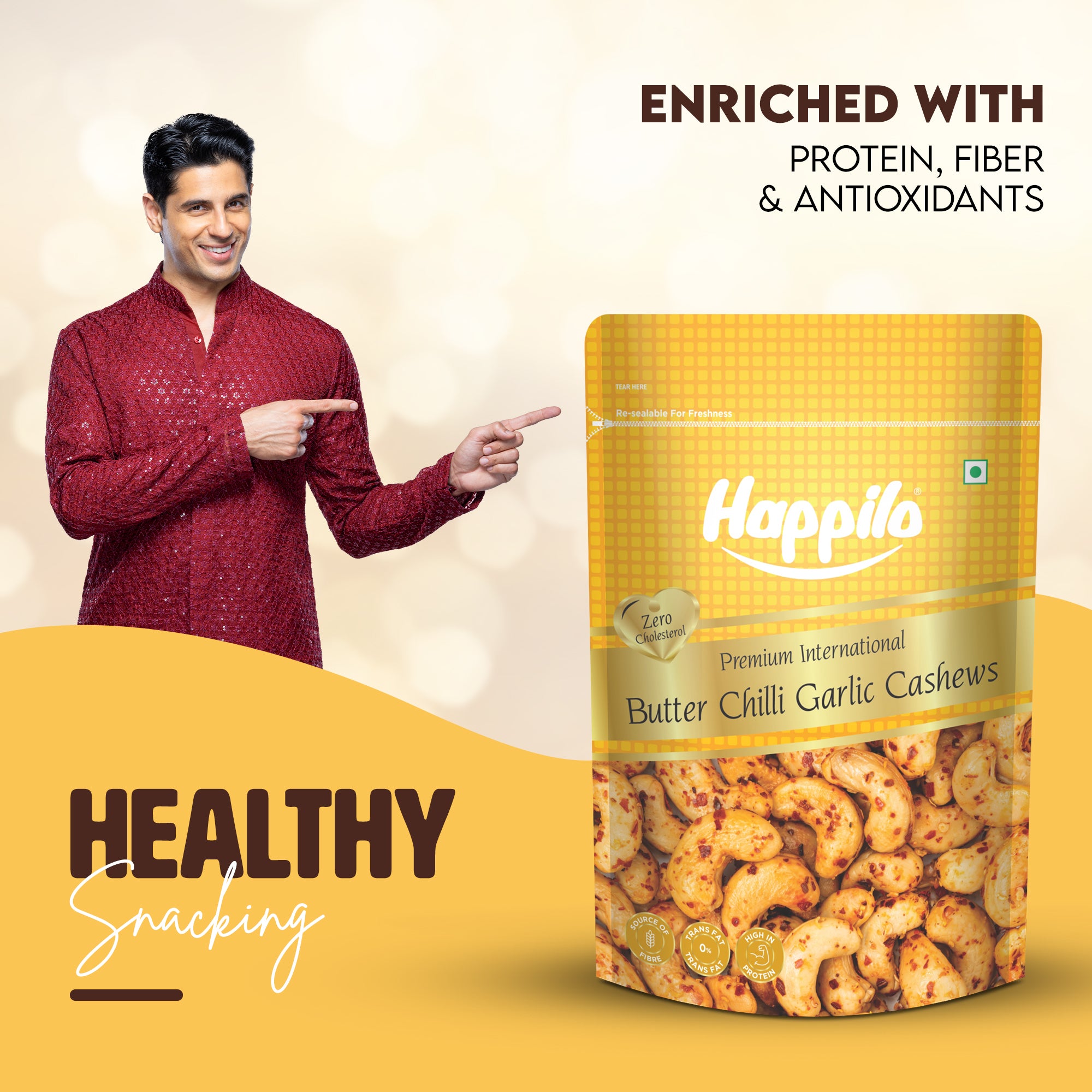 Happilo Premium International Butter Chilli Garlic Cashew 160g