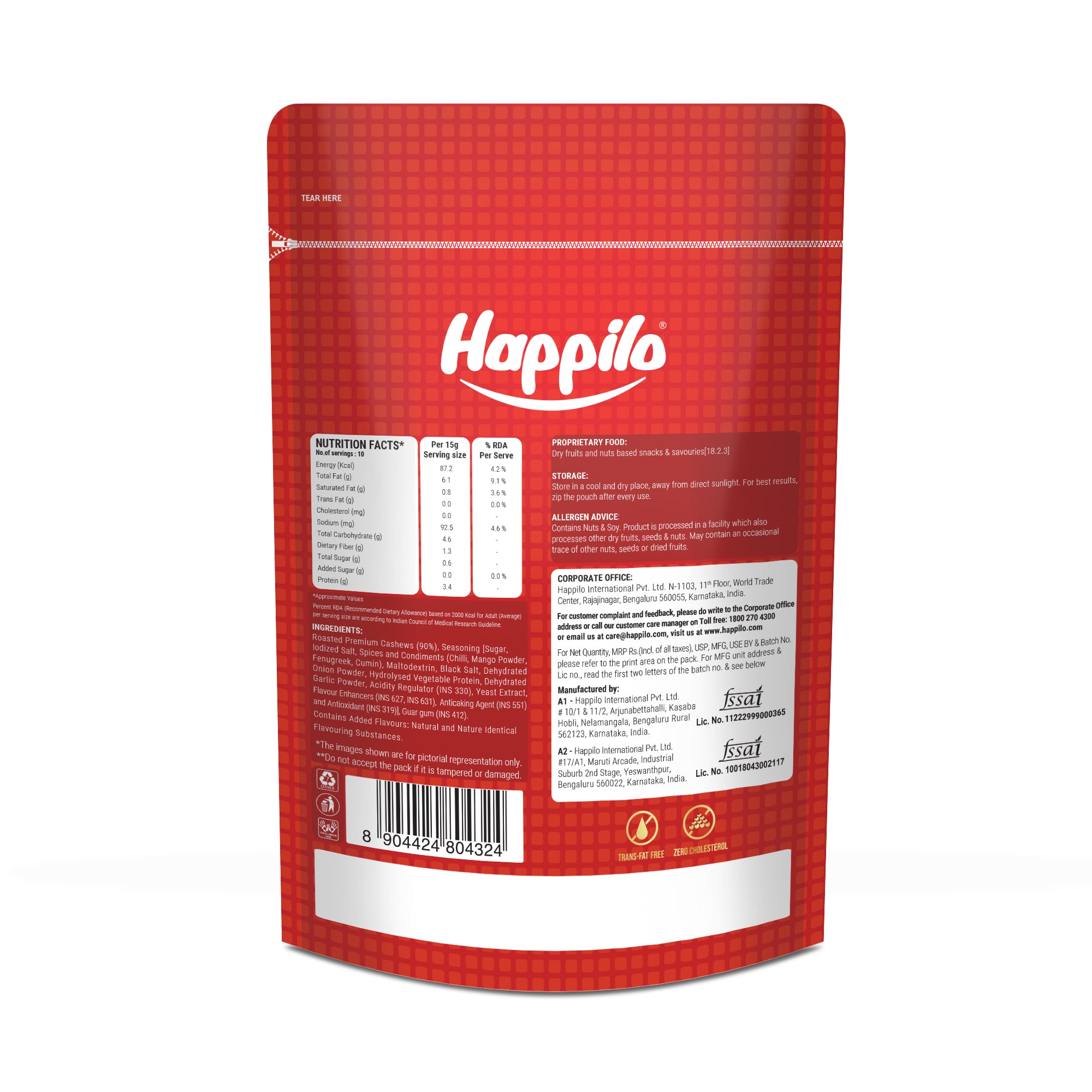 Happilo Premium International Hot & Spice Cashew 160g