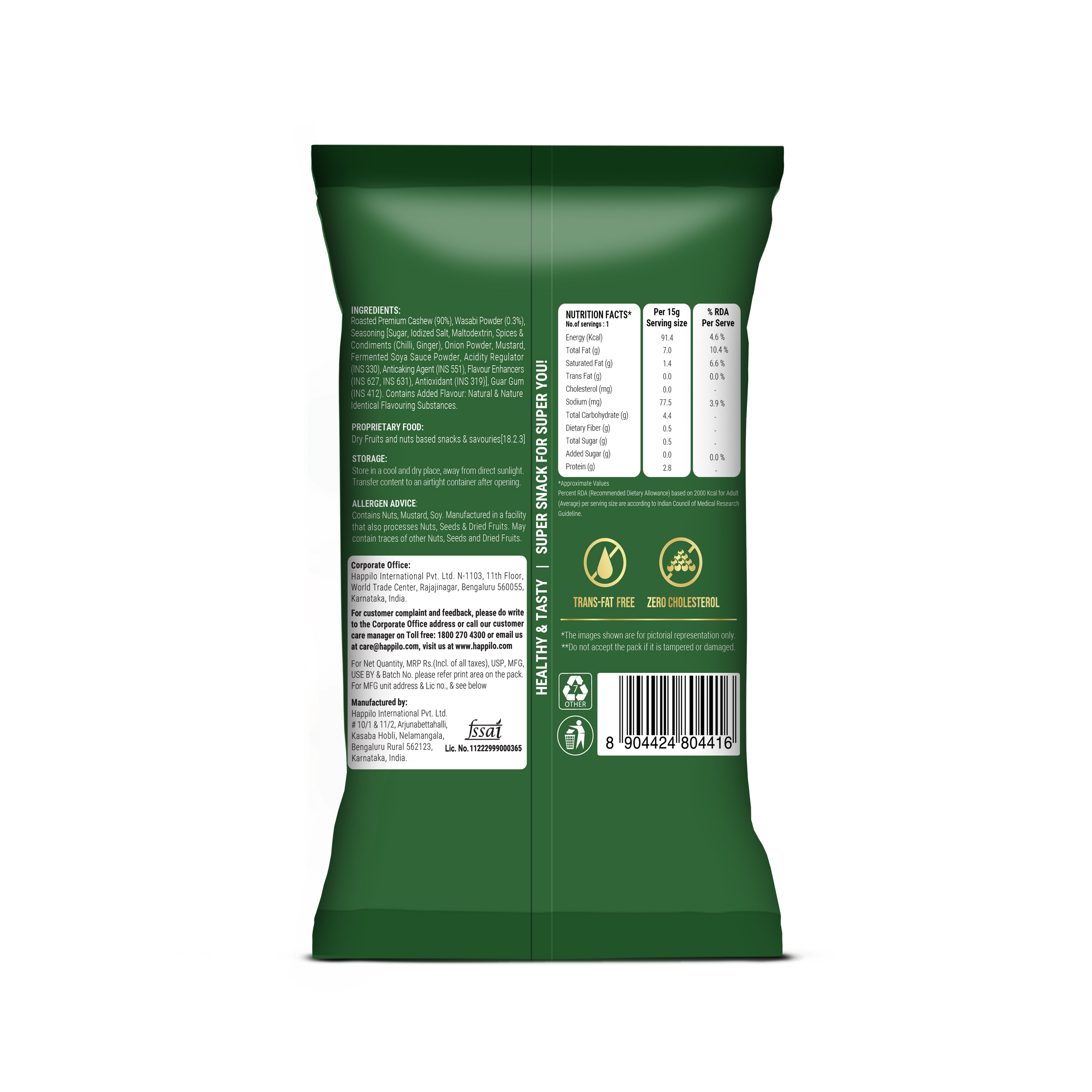 Happilo Premium Wasabi Cashew 15g