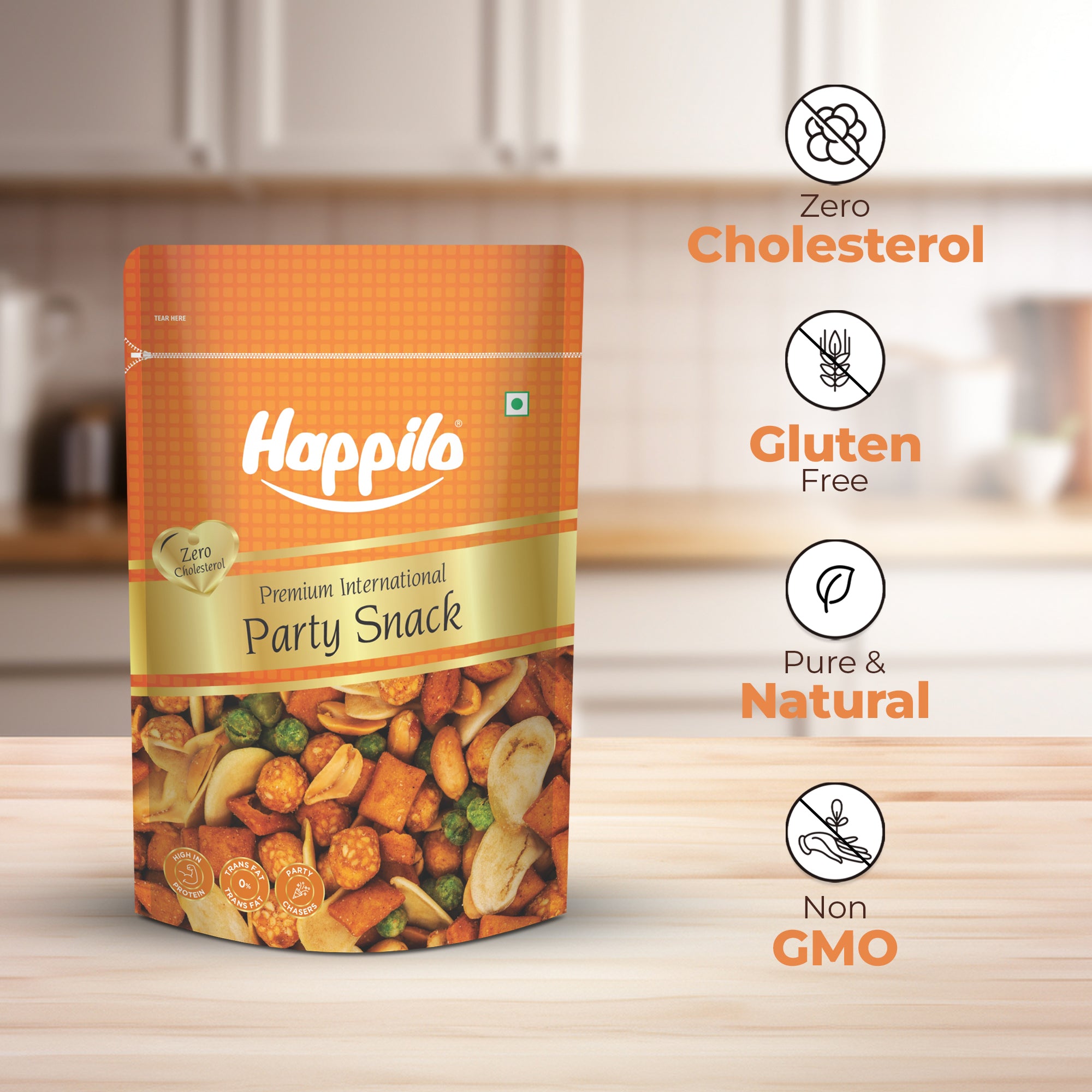 Happilo Premium International Party Snack, Peanuts, Green Peas, Broad Beans, Serving at Parties, Family Gatherings, or as a convenient, on-the-go Snack