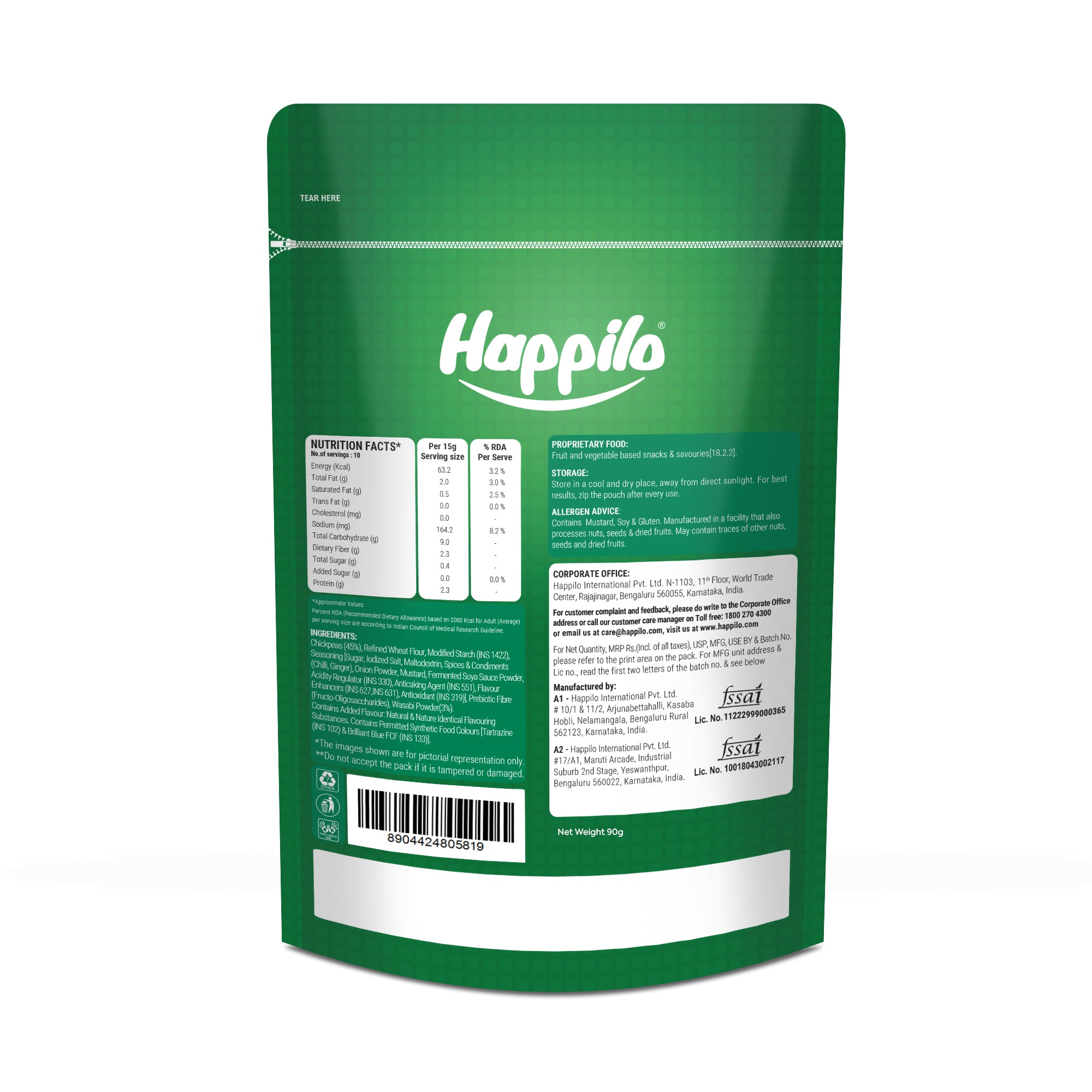 Happilo Premium International Wasabi Peas 160g