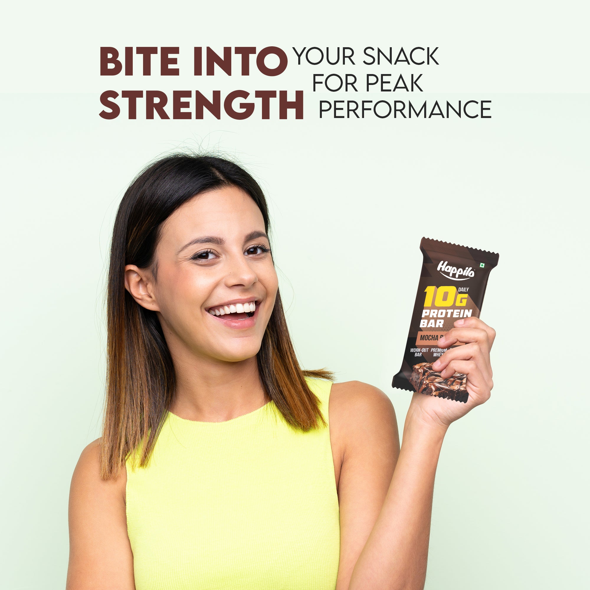 Happilo Premium Mocha Brownie Protein Bar, Protein 10g, Premium Whey, Source of Fiber, Work Out Bar