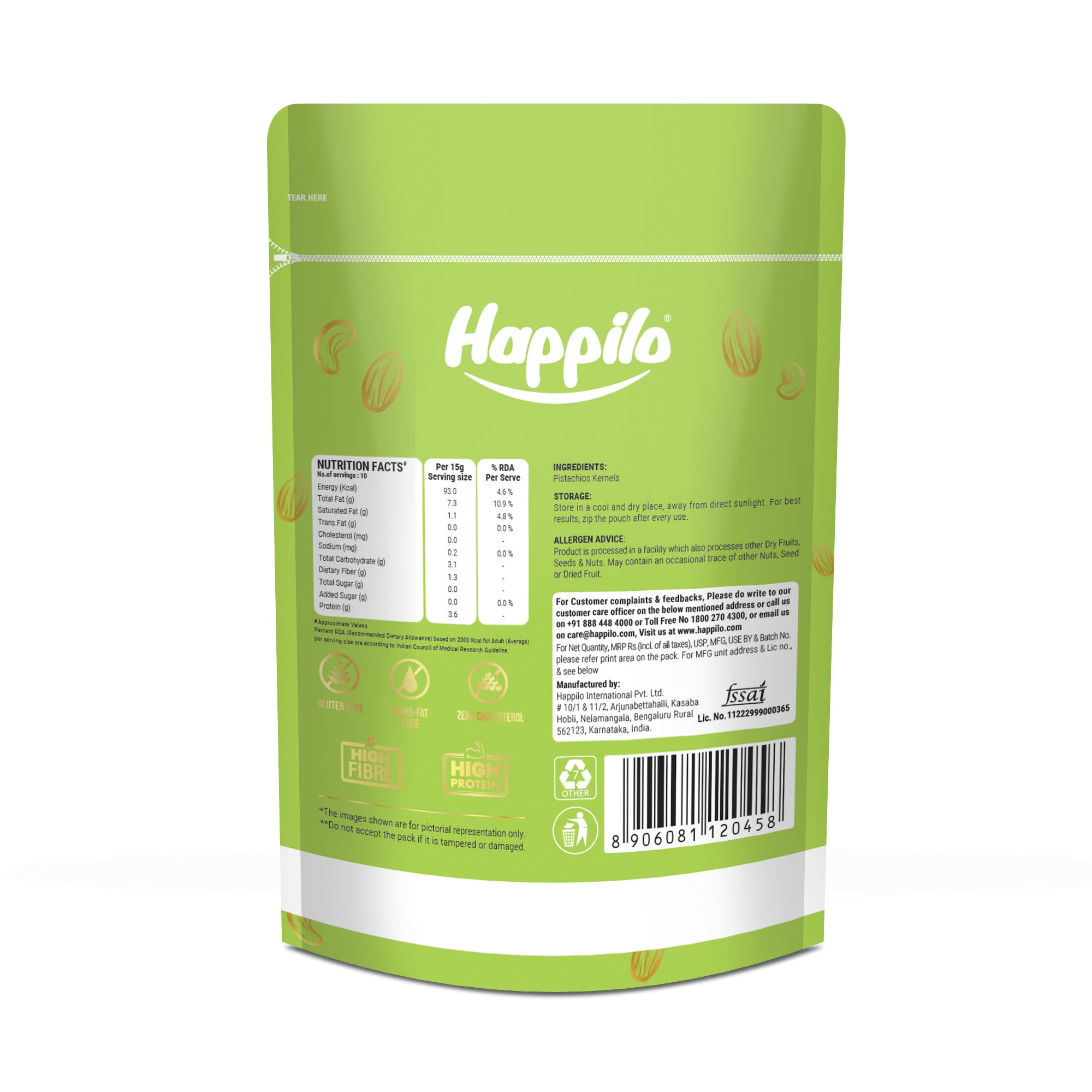 Happilo Premium Unsalted Pistachio Kernels