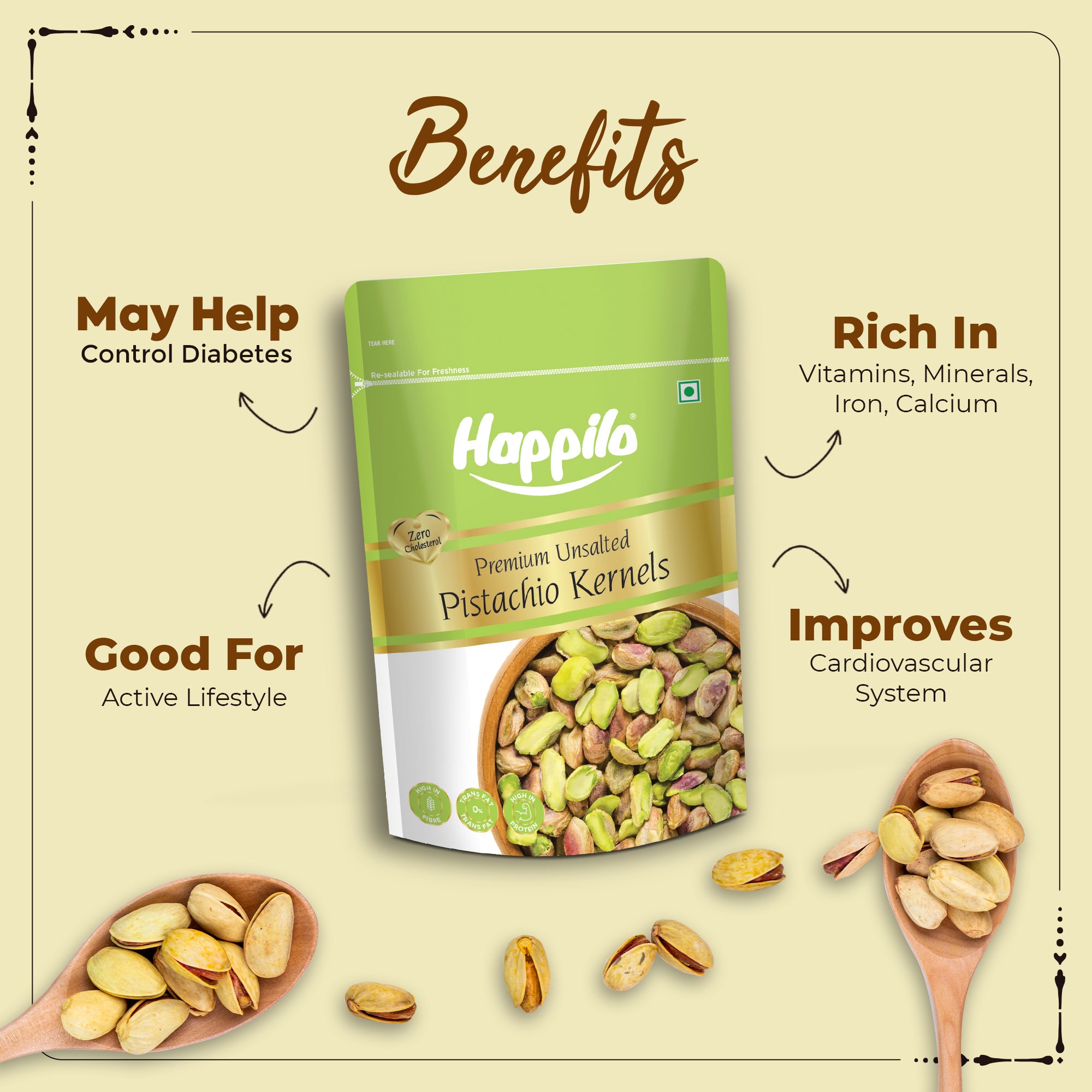 Happilo Premium Unsalted Pistachio Kernels