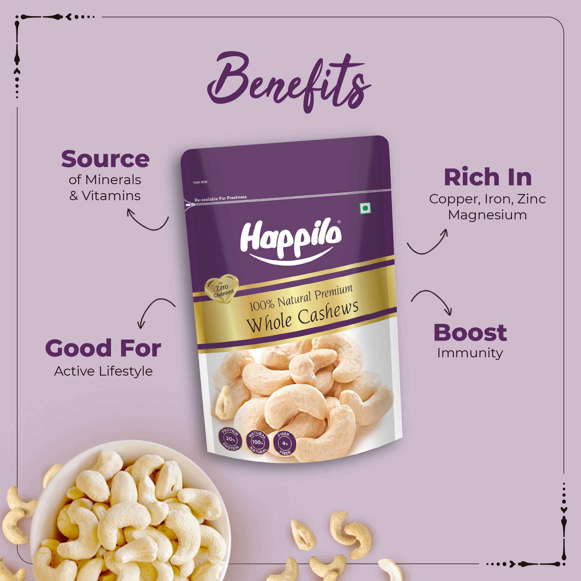 Happilo Premium Whole Cashew Nuts