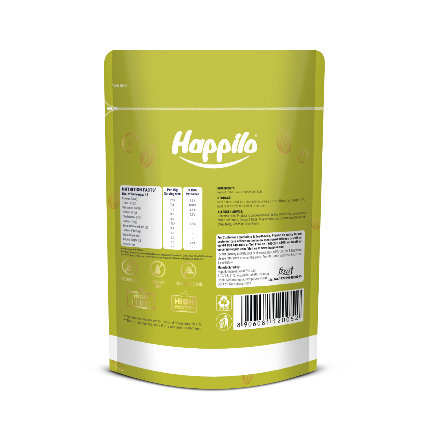 Happilo Freshly Roasted & Salted California Pistachios