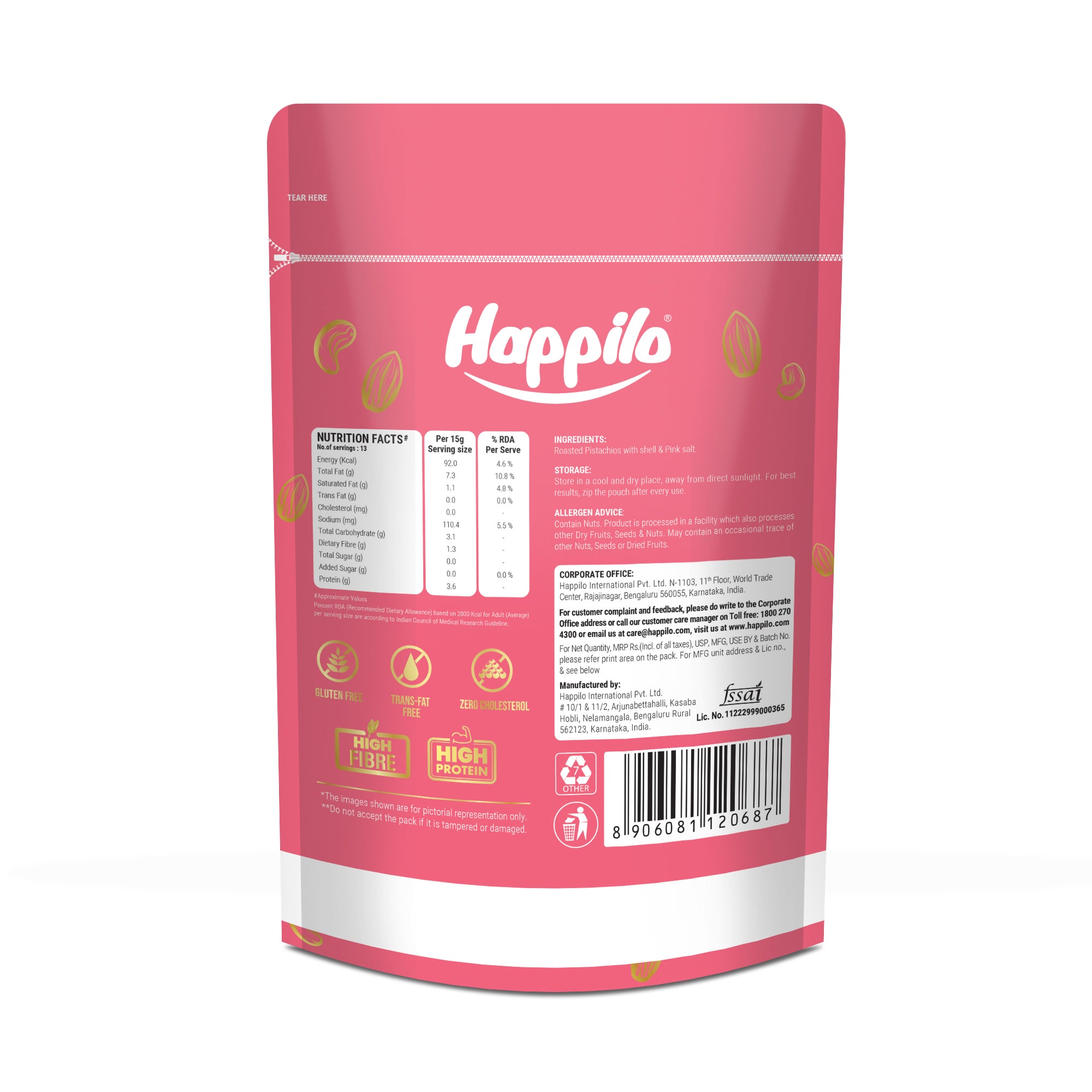 Happilo Premium Oven Roasted & Salted Pistachios