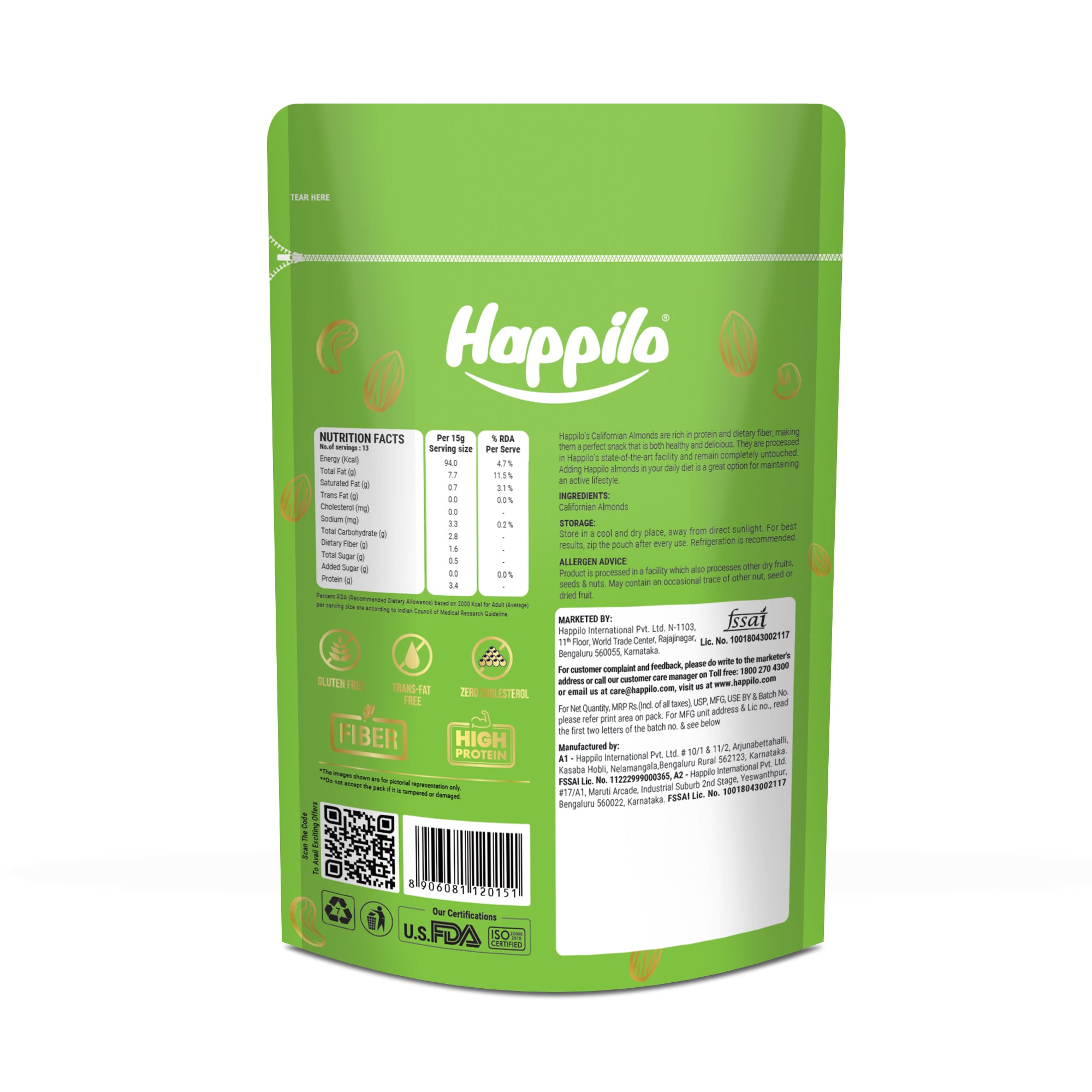 Happilo 100% Natural Premium California Almonds