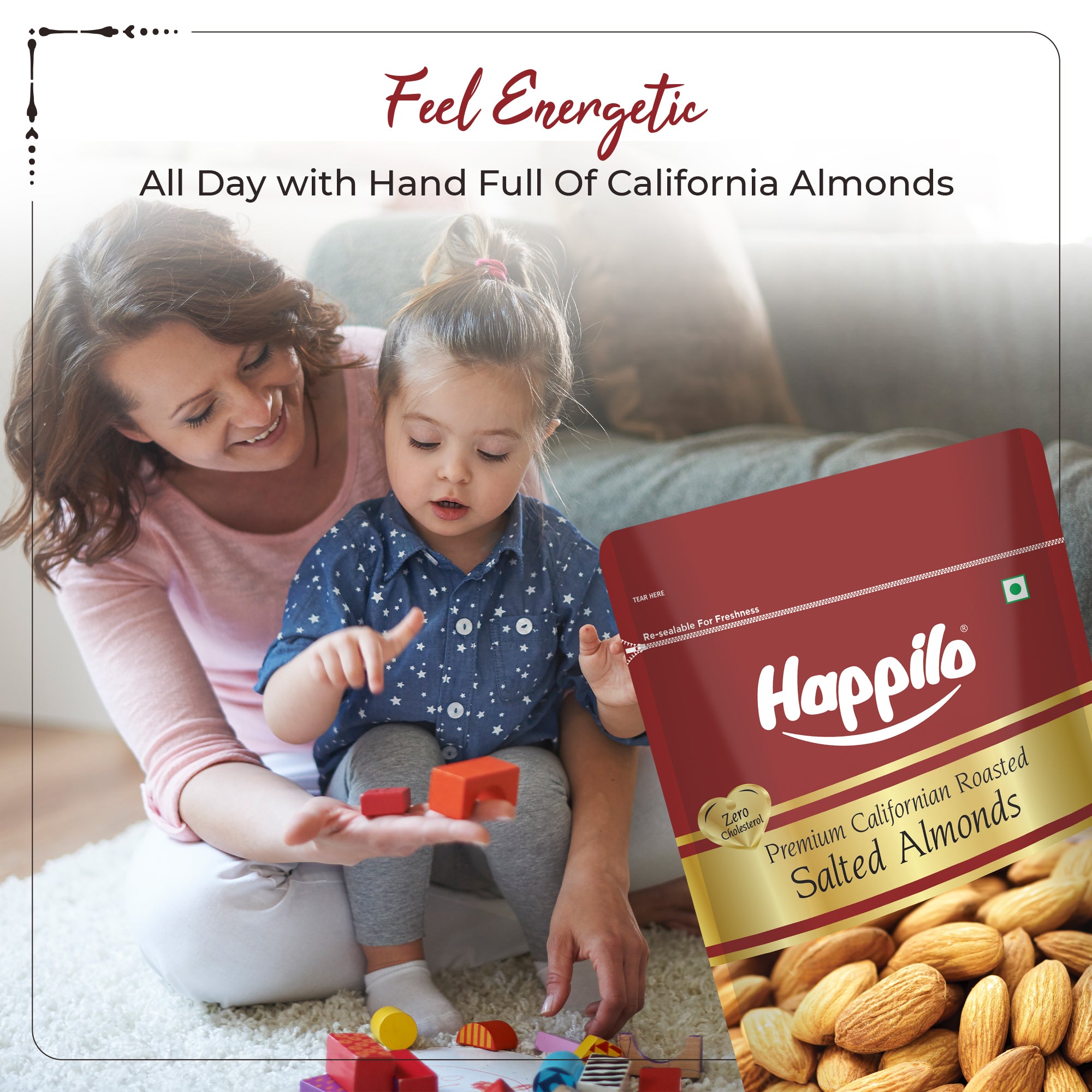 Happilo Roasted & Lightly Salted Premium Californian Almonds