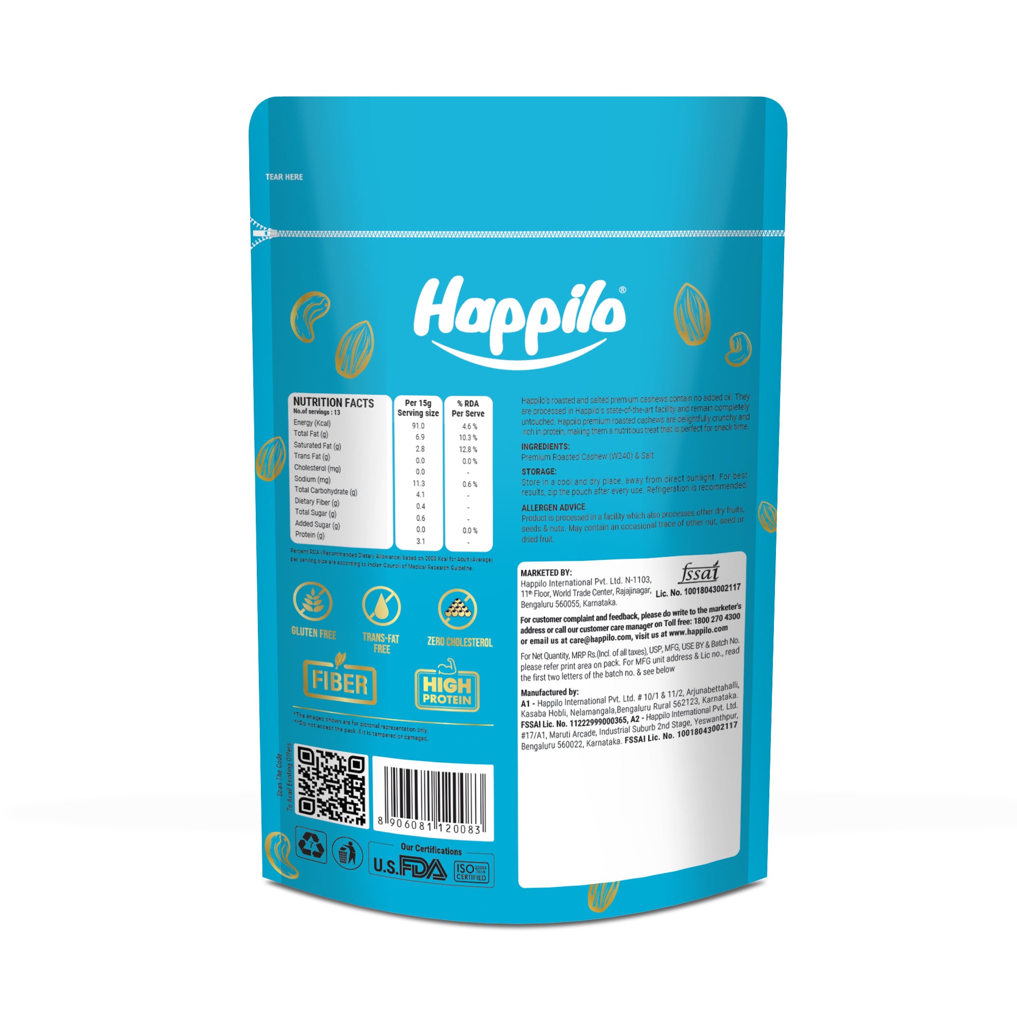 Happilo Roasted & Salted Premium Cashew Nuts