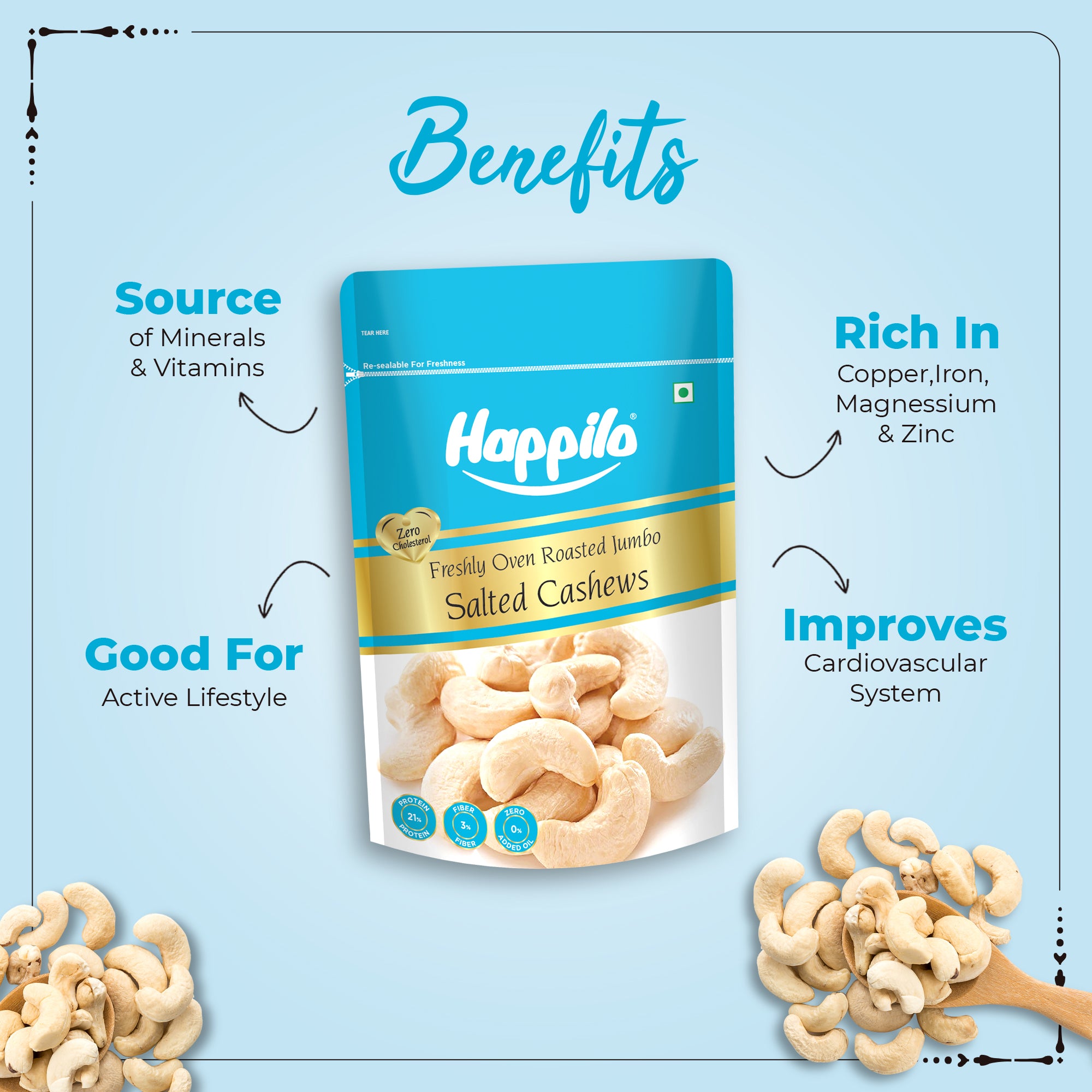 Happilo Roasted & Salted Premium Cashew Nuts