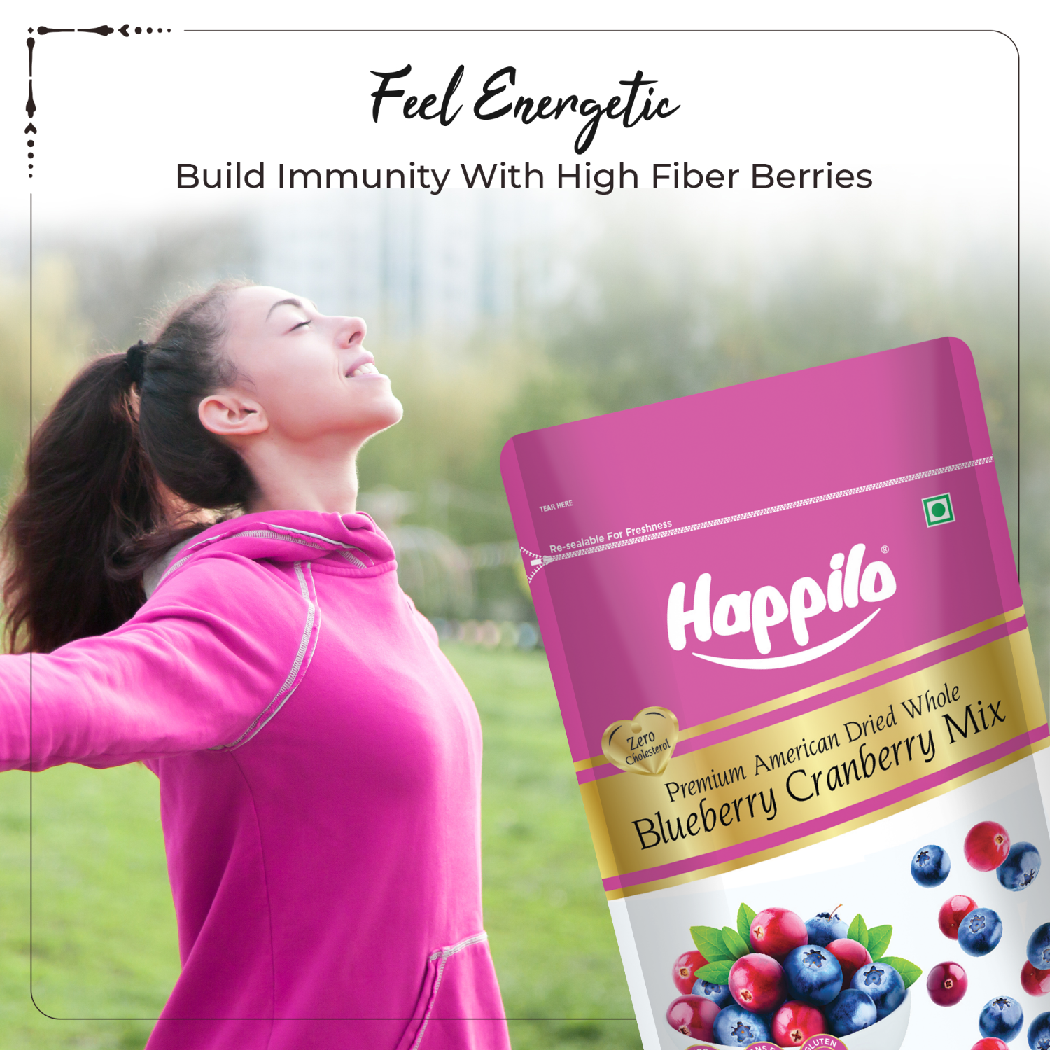 Happilo Premium Dried Blueberry Cranberry Duet