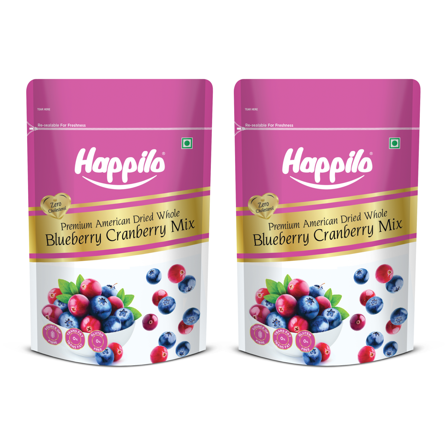 Happilo Premium Dried Blueberry Cranberry Duet