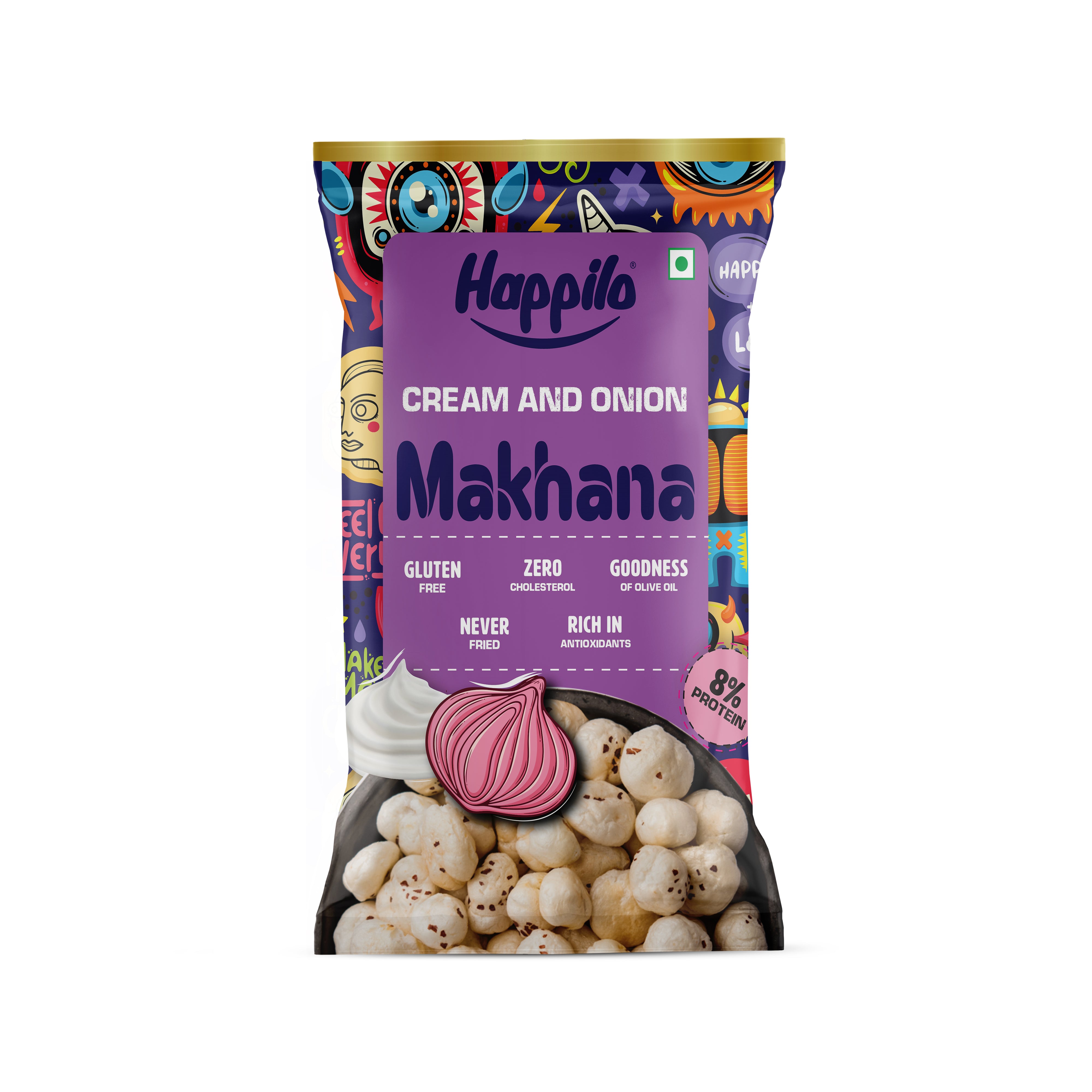 Happilo Premium Super Snack Makhana Cream & Onion 15g