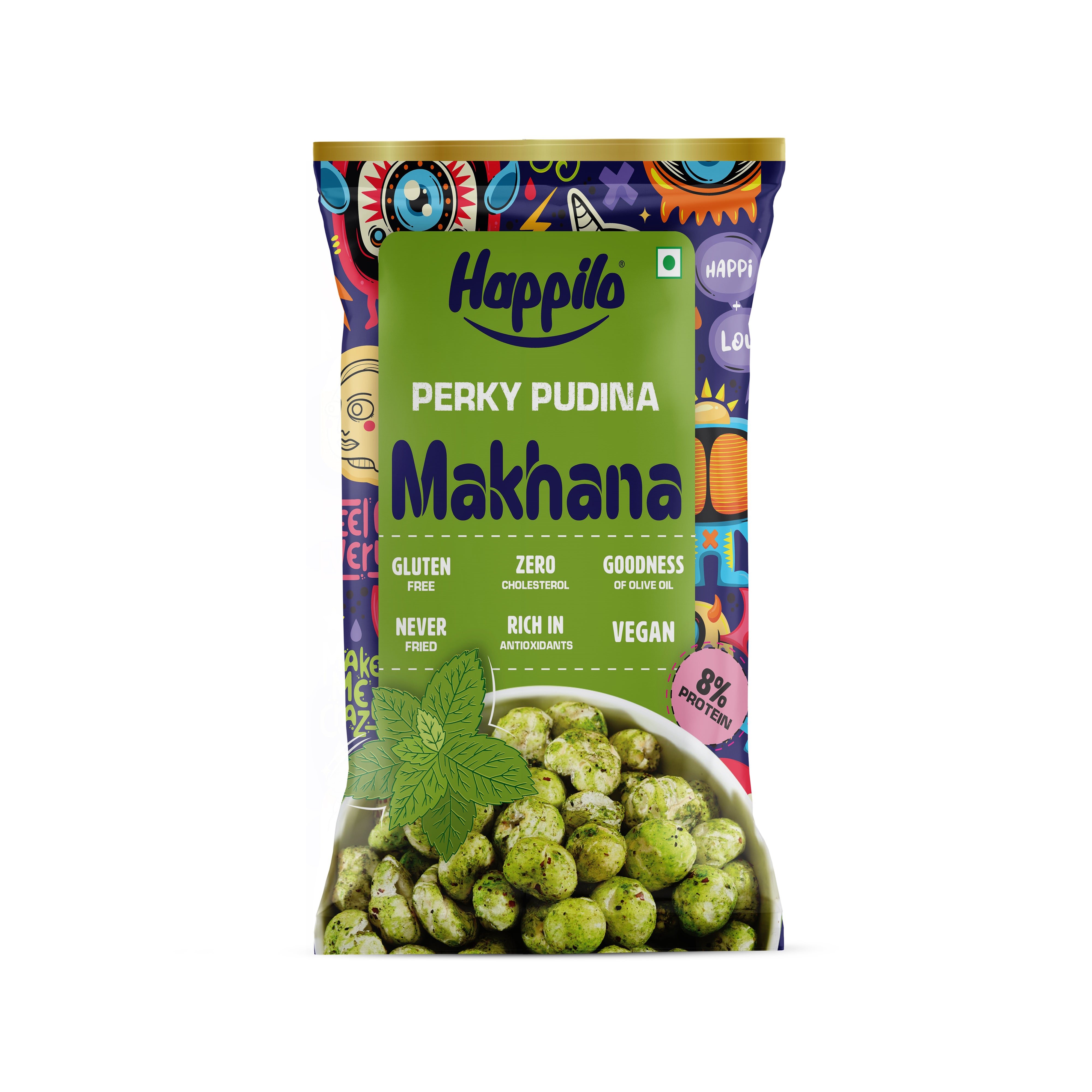 Happilo Premium Super Snack Makhana Perky Pudina 15g