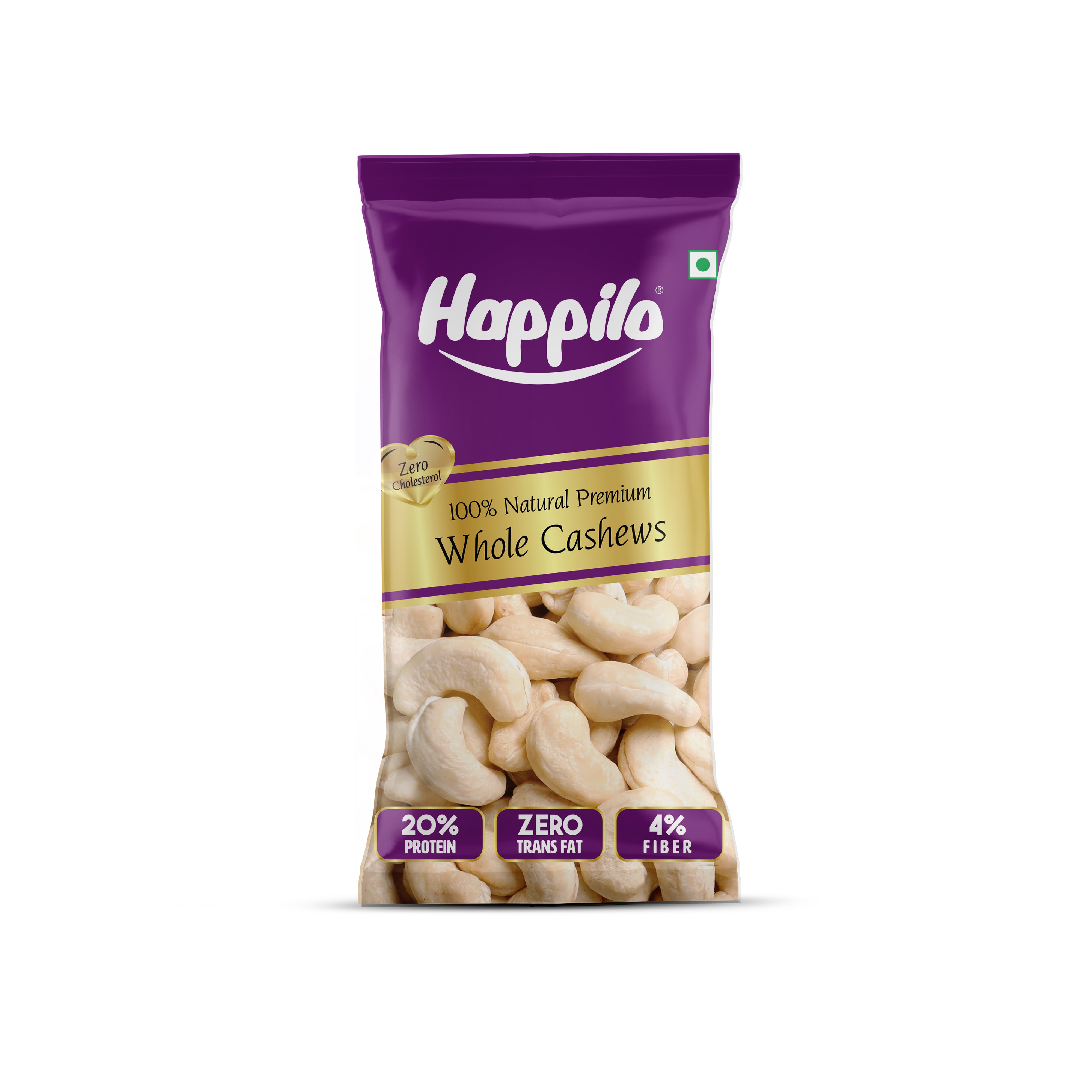 Happilo Smart Snack Natural Whole Cashews 18g