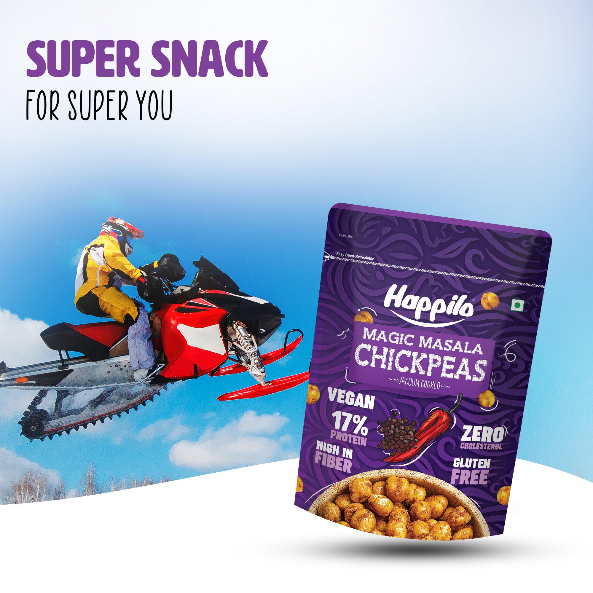 Happilo Premium Super Snack Magic Masala Chickpeas (Pack Of 3) 110g each, Crunchy and Delicious, Super Healthy