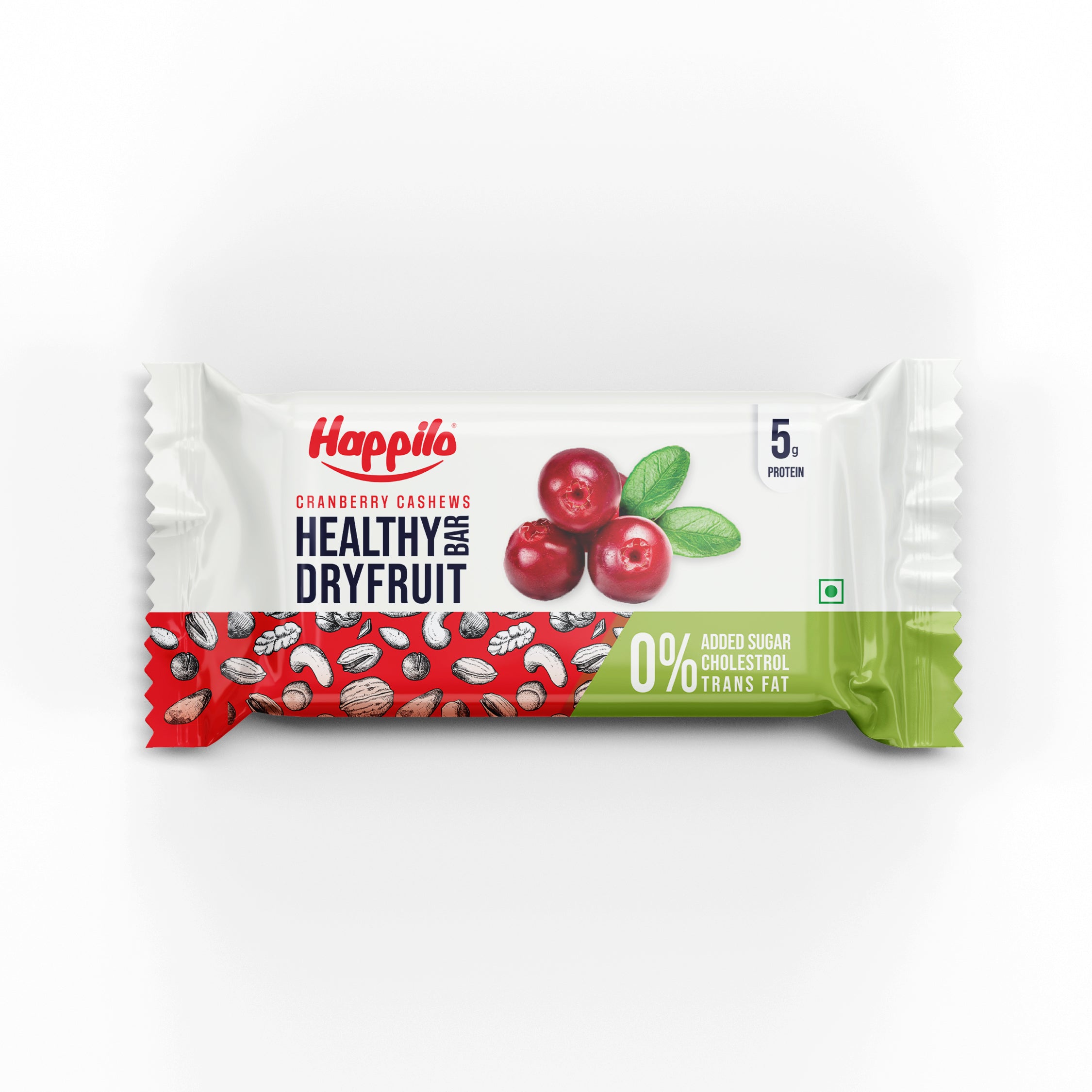 Happilo Cranberry Cashews Healthy Dry Fruit Bar 35g