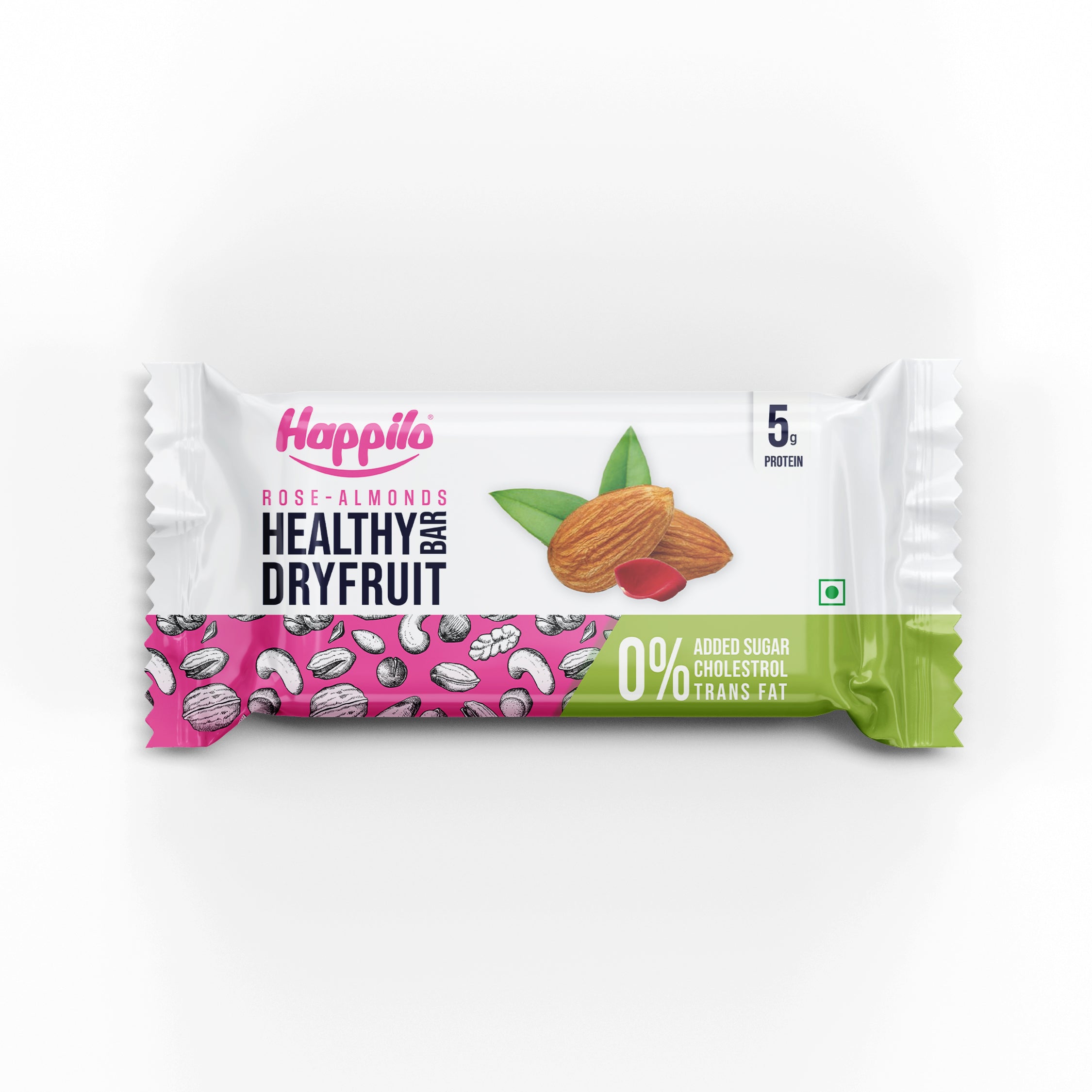 Happilo Rose Almonds Healthy Dry Fruit Bar 35g