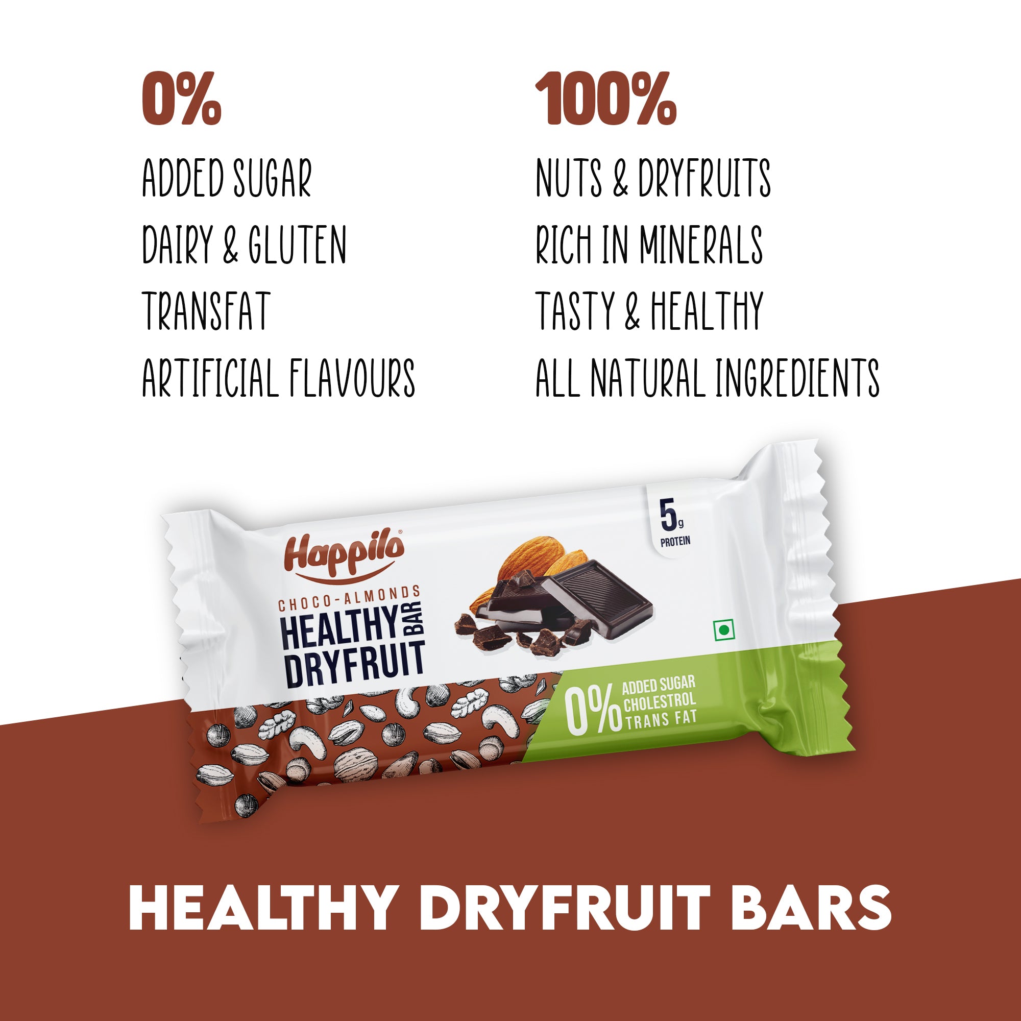 Happilo Choco Almonds Healthy Dry Fruit Bar 35g