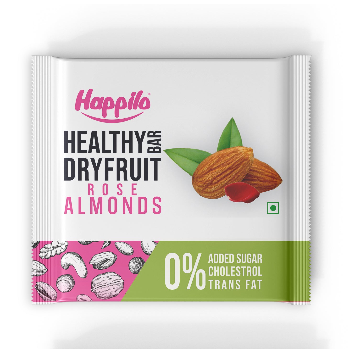 Happilo Rose Almonds Healthy Mini Dry Fruit Bar 15g