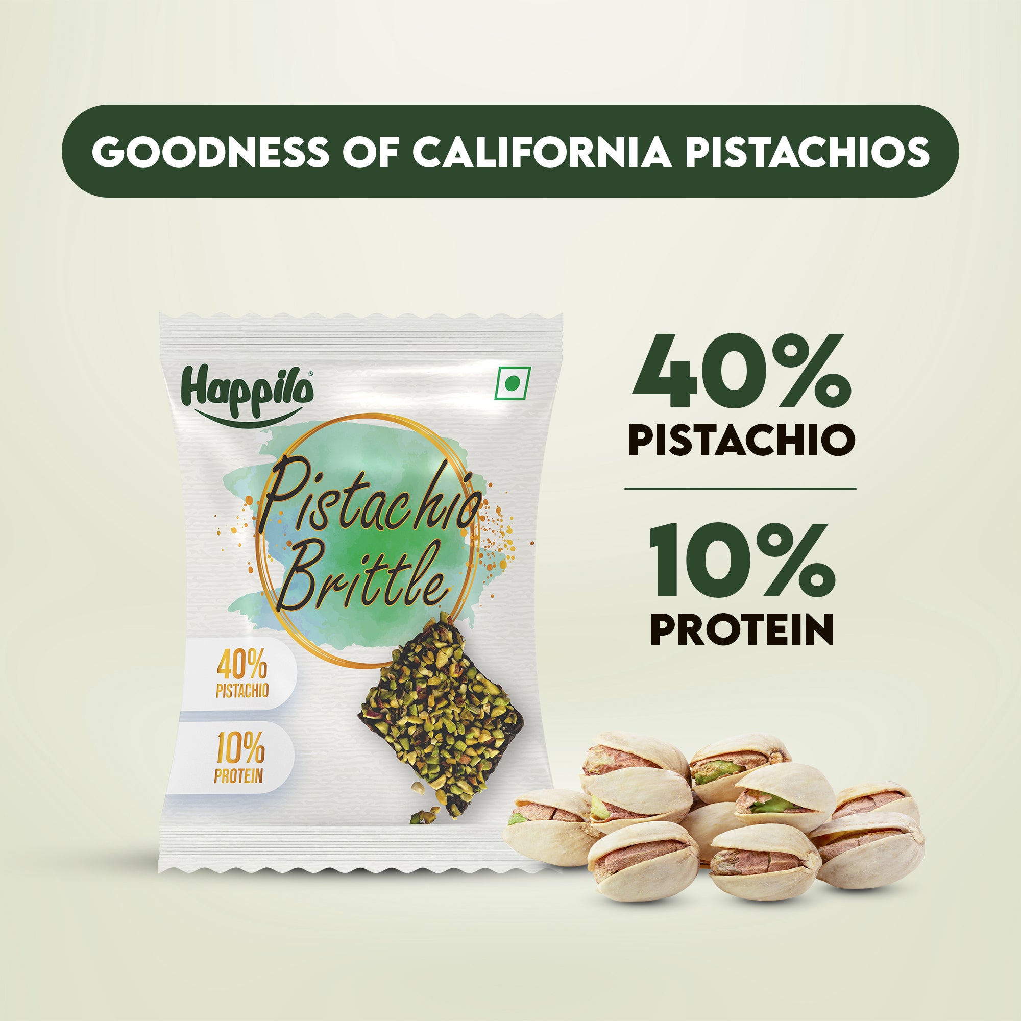 Happilo Premium Pistachios Brittle 17g