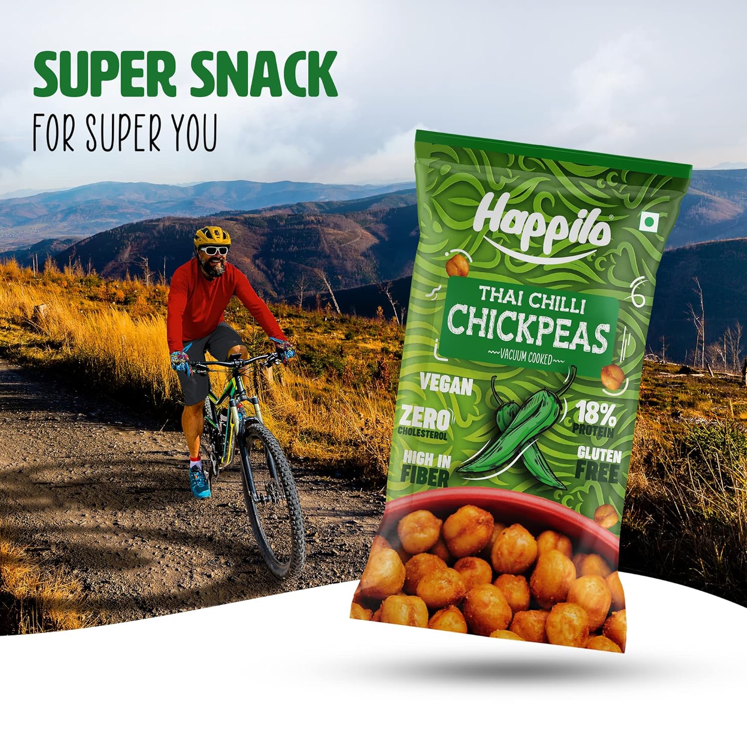 Happilo Premium Super Snack Thai Chilli Chickpeas (Pack Of 12) 20g