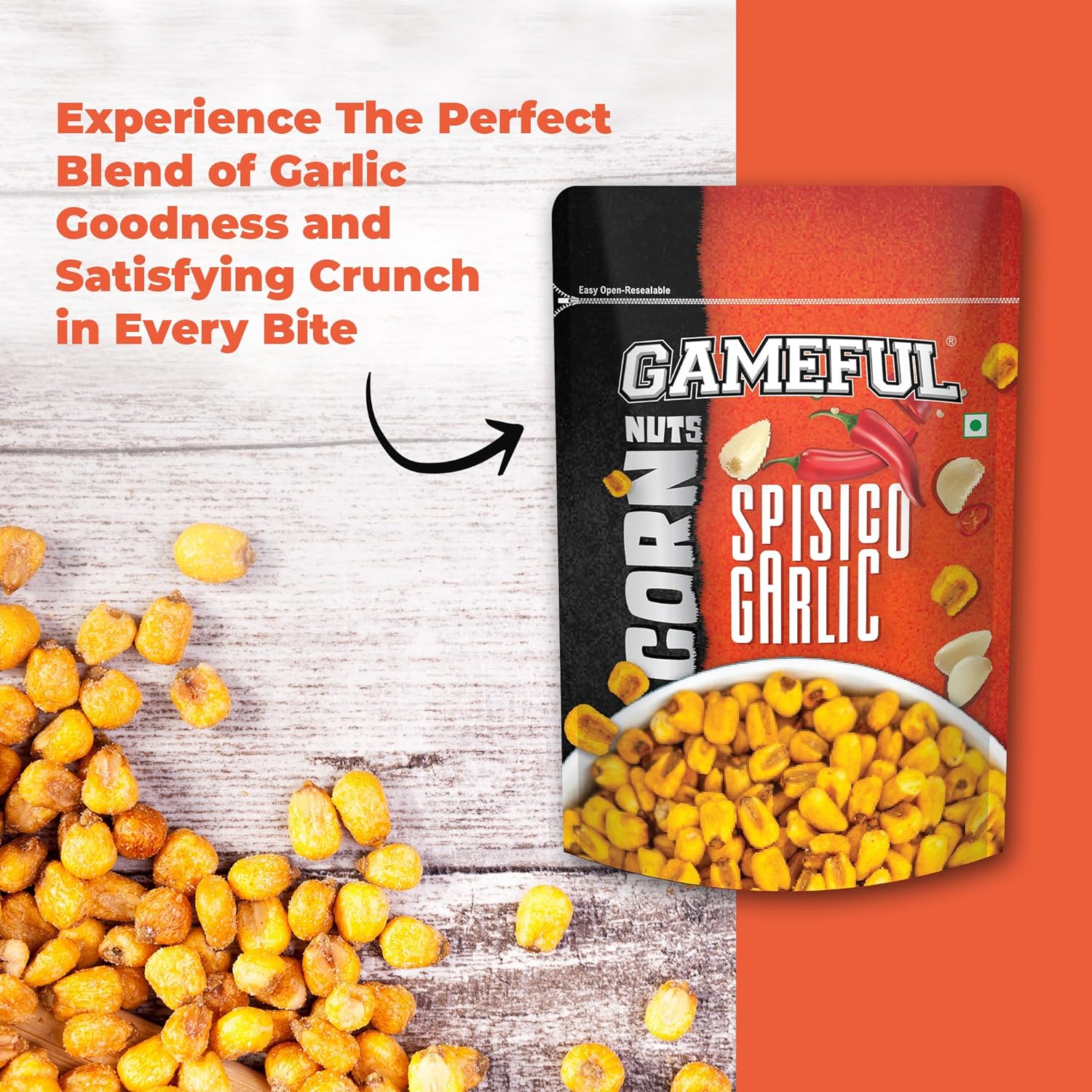 Gameful Corn Nut Combo 160g (Tangy Spice&Spisico Garlic)