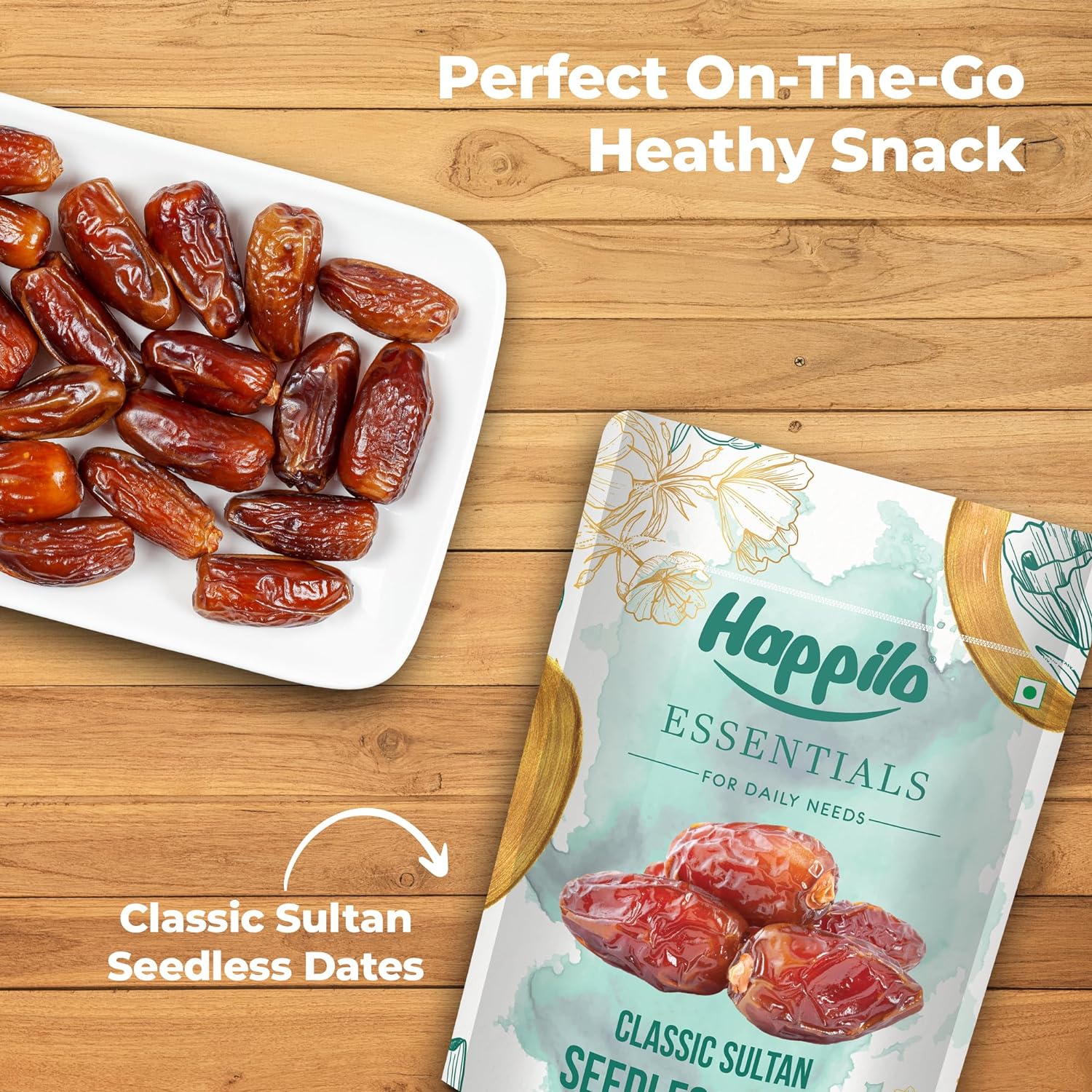 Happilo Essentials Classic Sultan Seedless Dates 500g