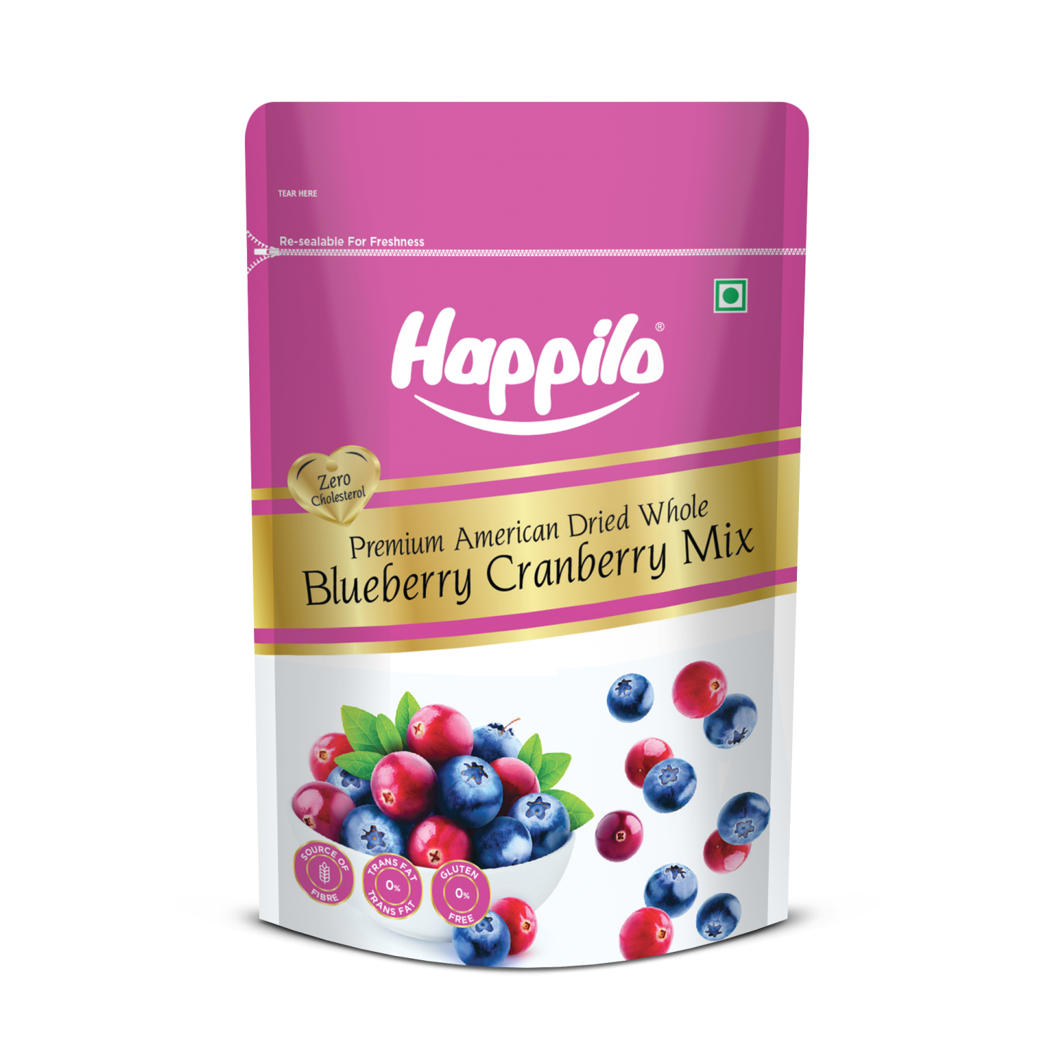 Happilo Premium Dried Blueberry Cranberry Duet