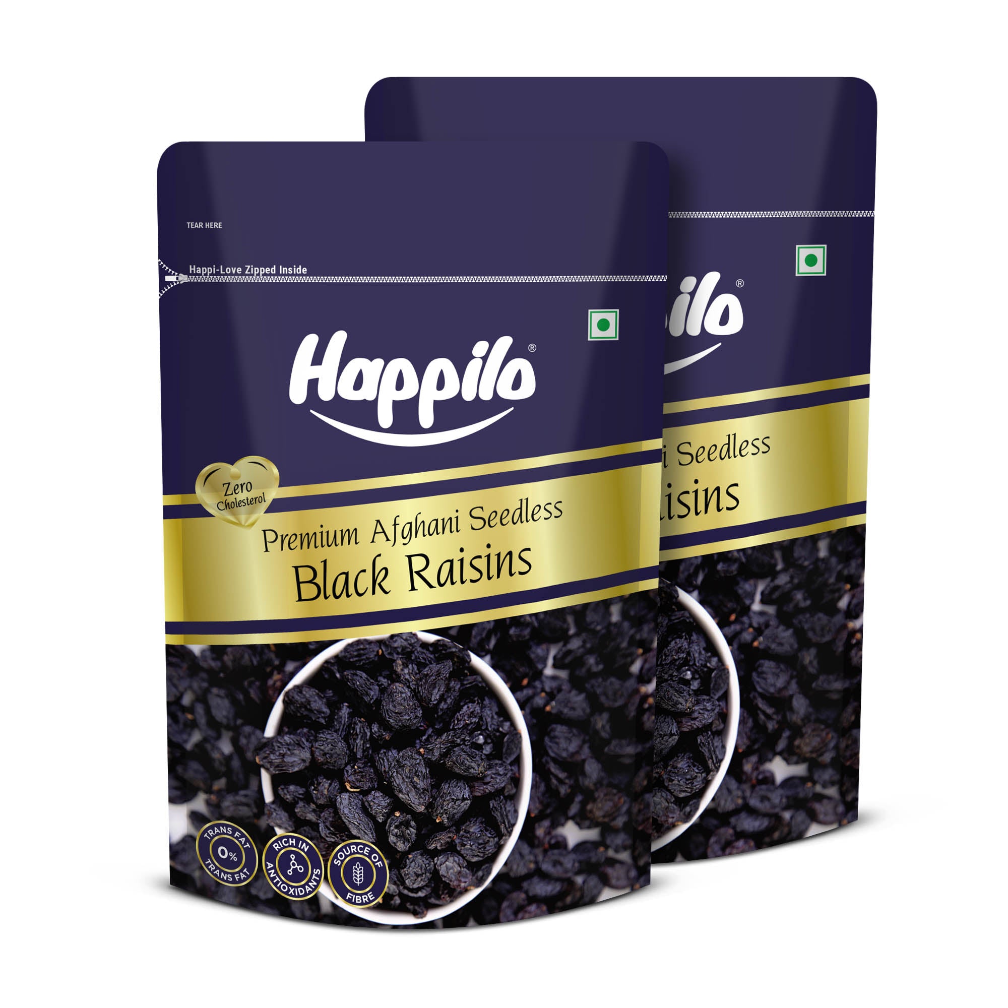 Happilo Premium Seedless Afghani Black Raisins