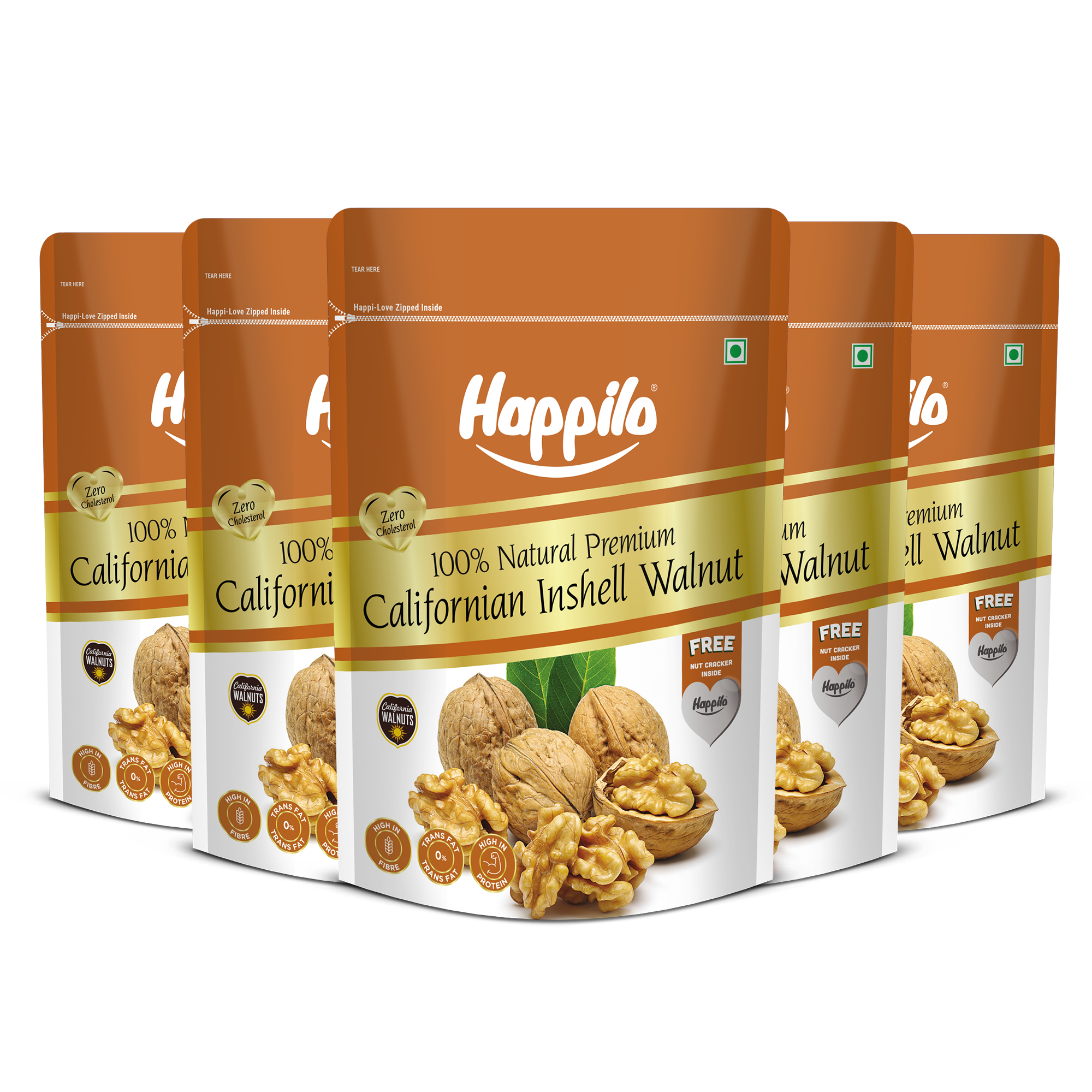 Happilo Premium Whole California Inshell Walnuts with Free Nut Cracker