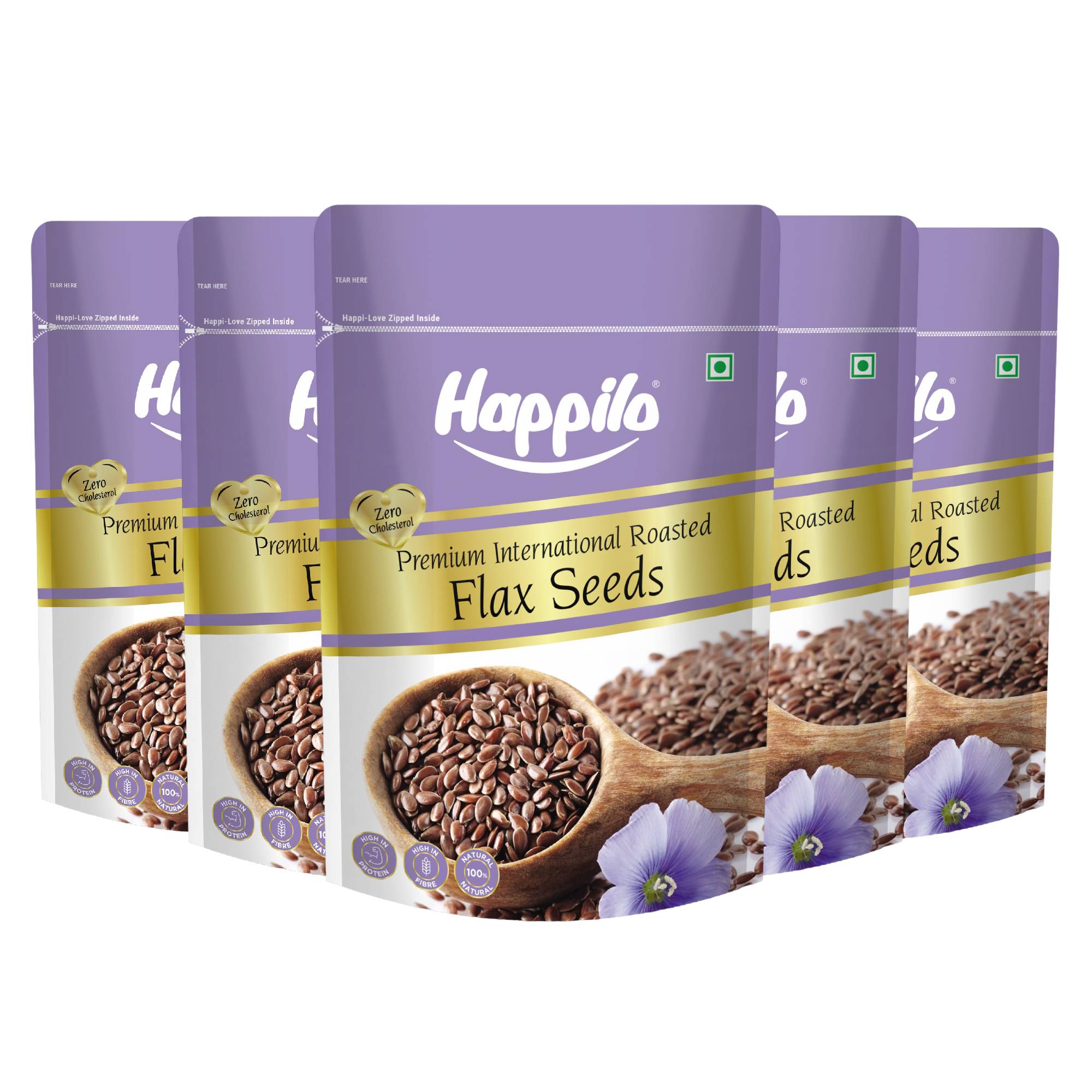 Happilo Premium Authentic Flax seeds Roasted 250g (Pack of 5)