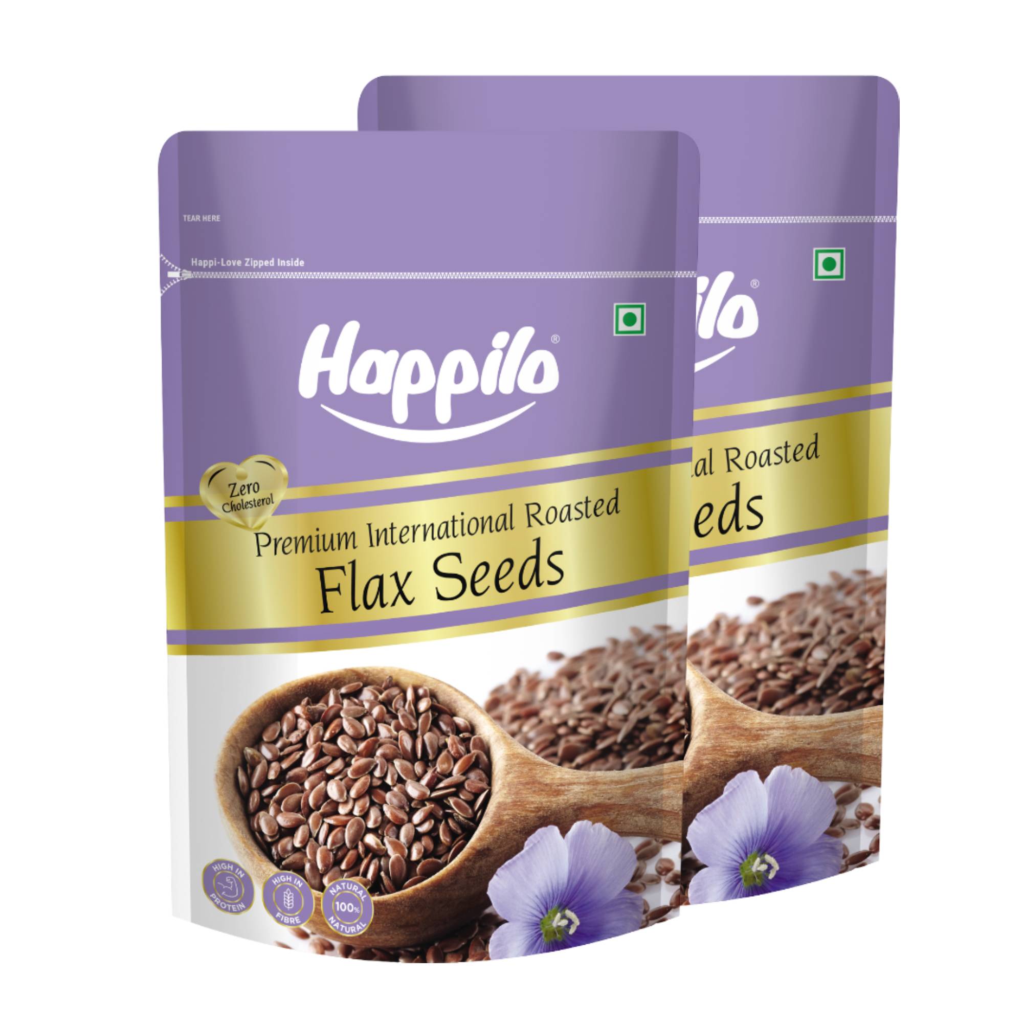 Happilo Premium Authentic Flax Seeds Roasted 250g (Pack of 2)