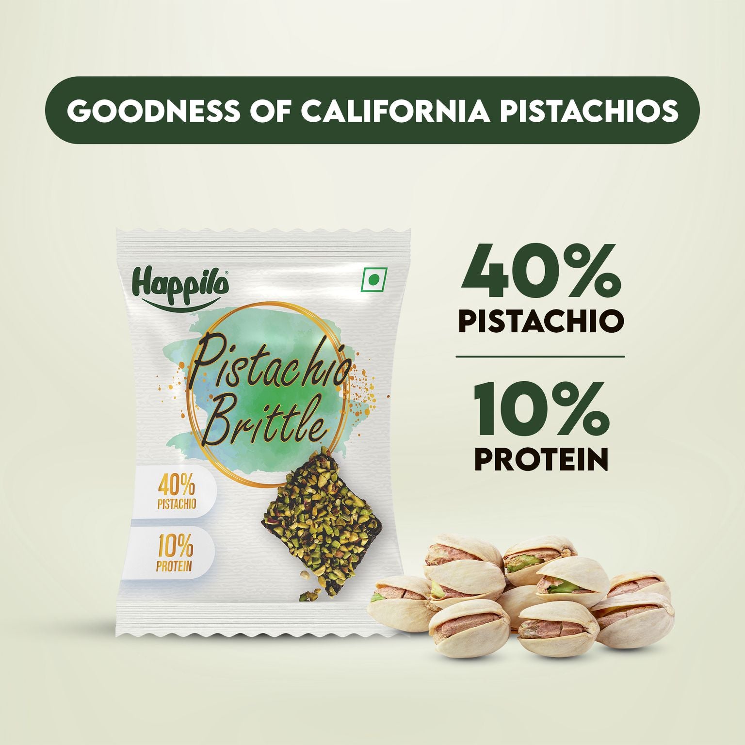 Happilo Premium Brittle Combo 612g (Almond, Cashew & Pistachios Each 17g*12pcs)