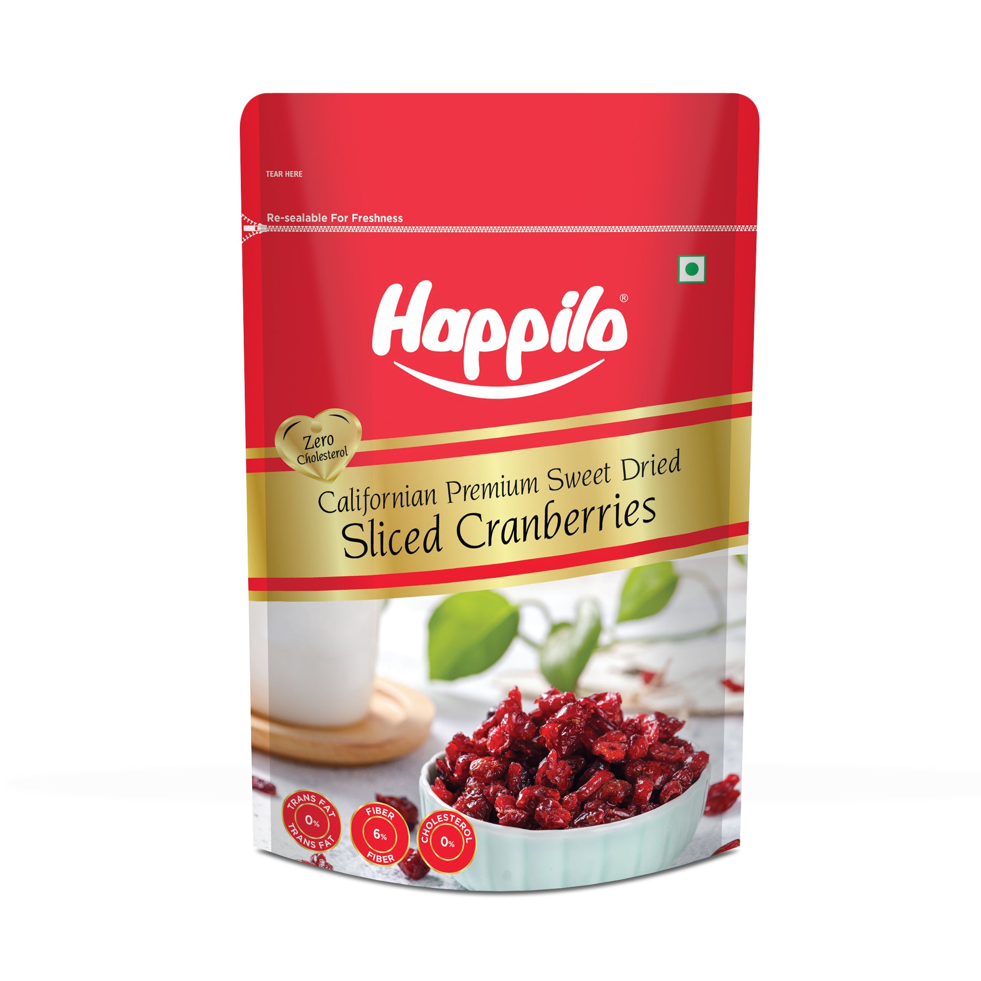 Happilo Premium Californian Sliced Dried Cranberries