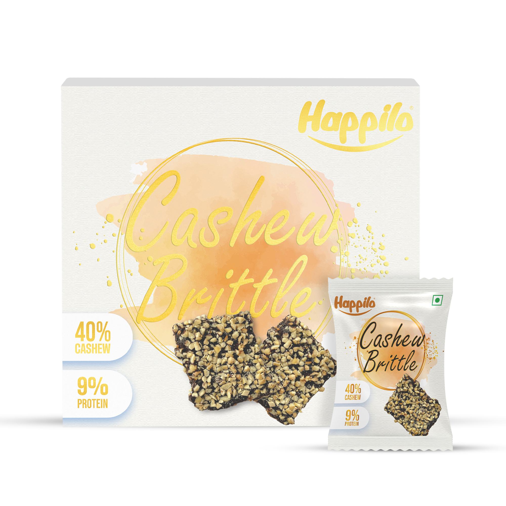 Happilo Premium Cashews Brittle Gift Box 204g (17gX12)