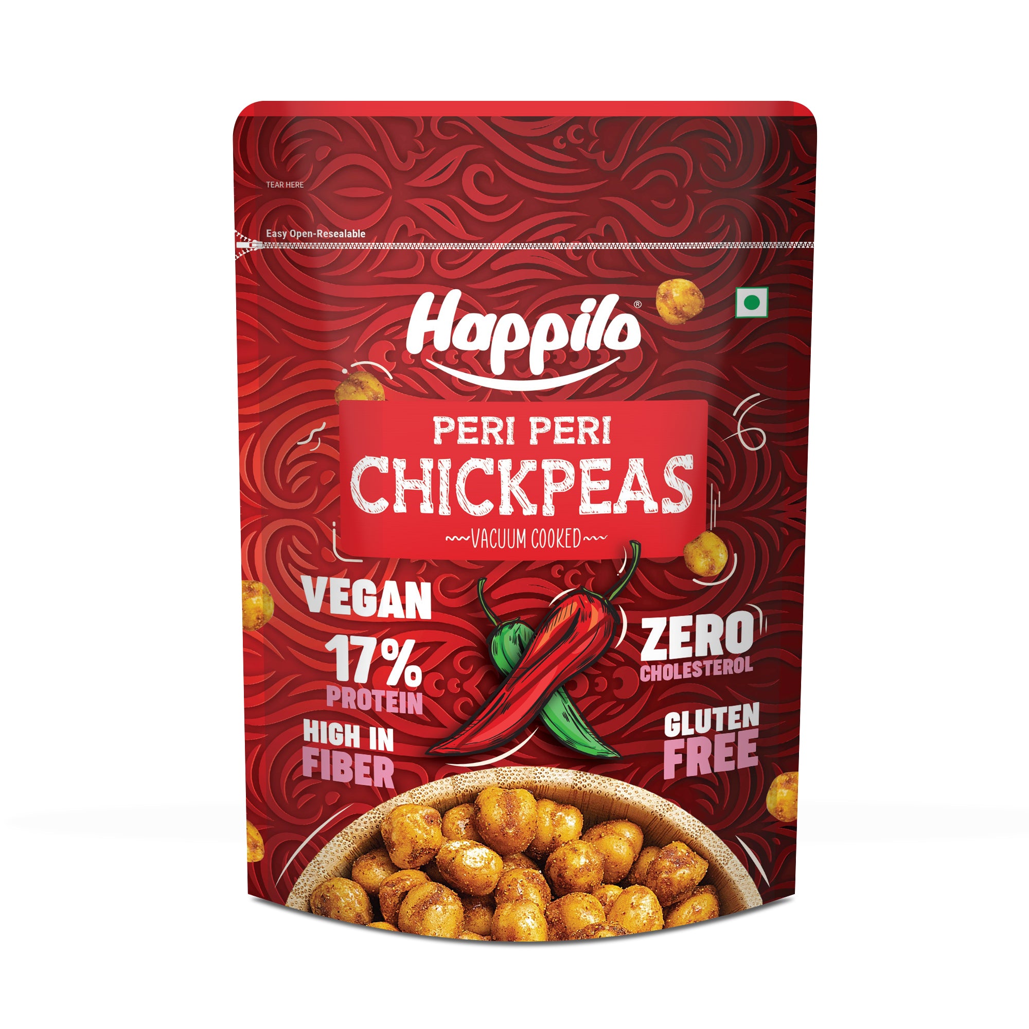Happilo Premium Super Snack Peri Peri Chickpeas 110g, Crunchy and Delicious, Super Healthy