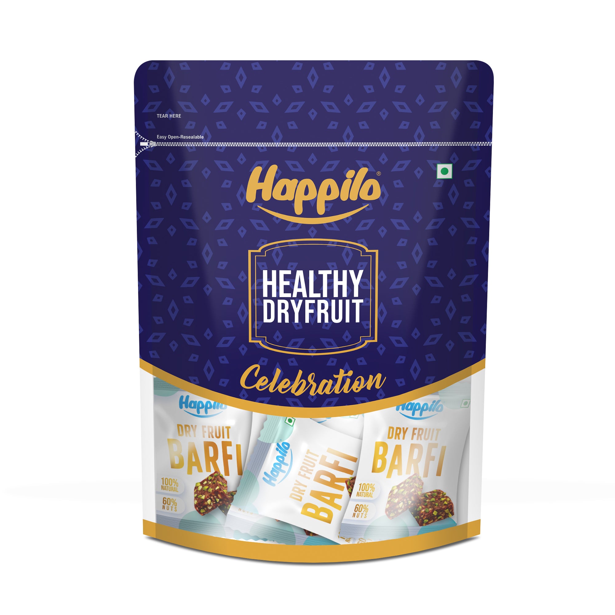 Happilo Celebrations Premium Dry Fruit Barfi 240g (20gX12)
