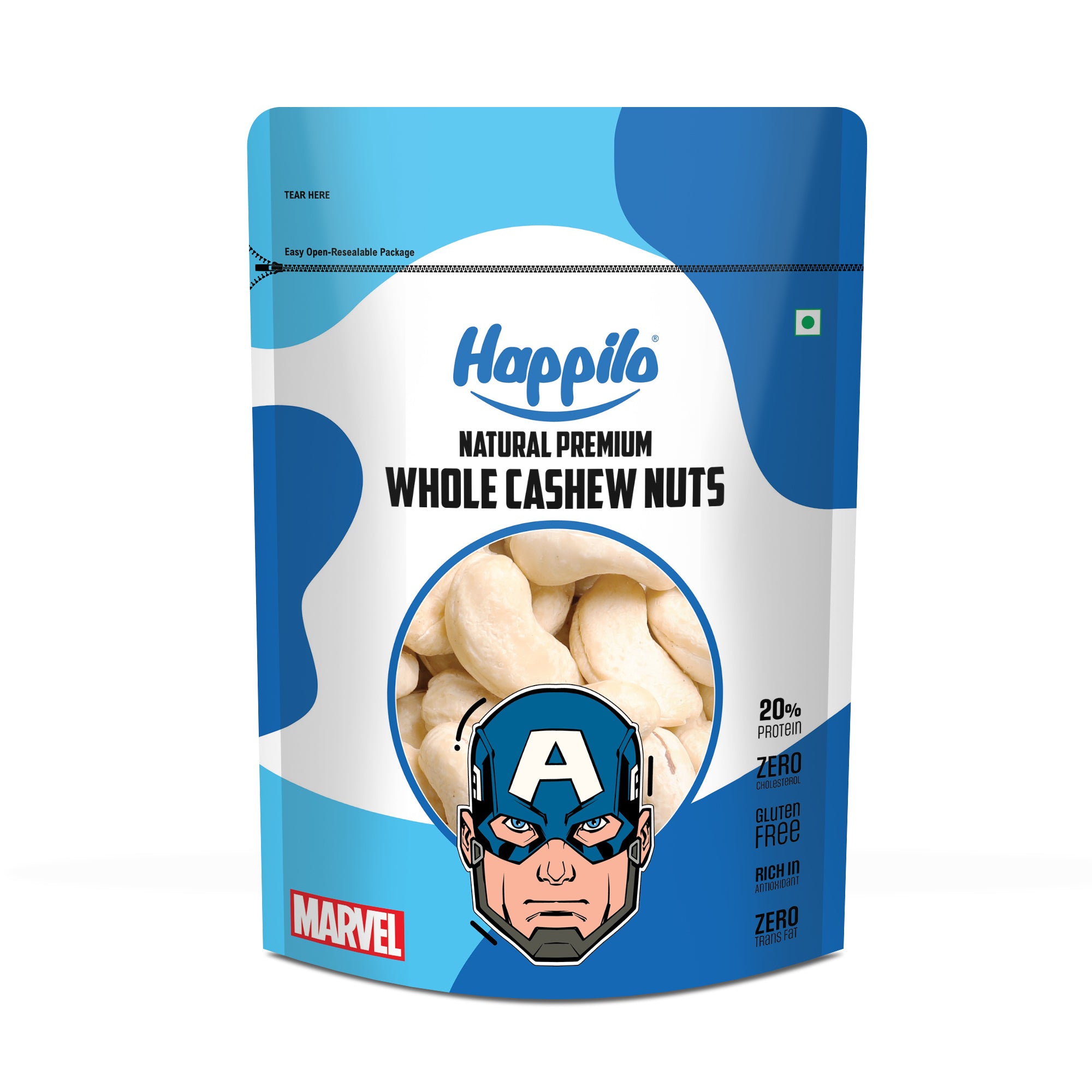 Captain America Edition Natural Whole Cashews 500g