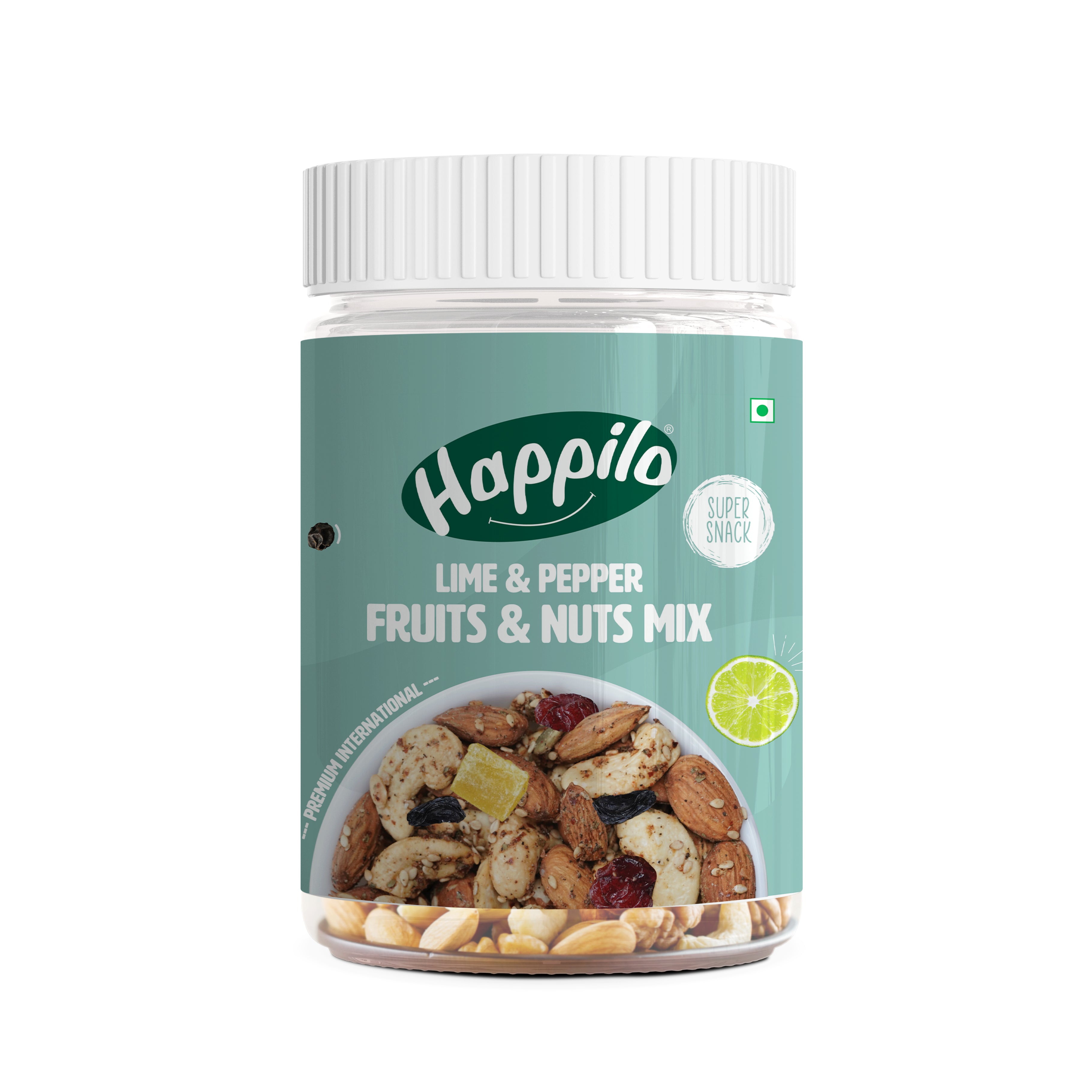 Happilo Premium International Lime & Pepper Fruit & Nuts mix 200g