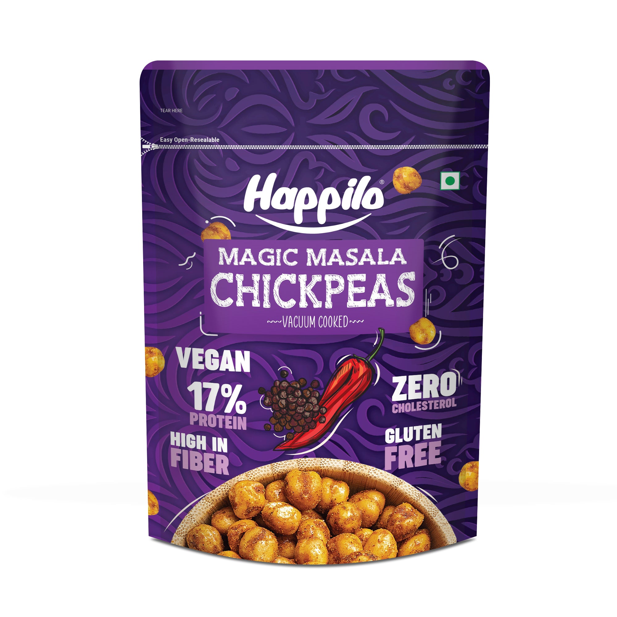 Happilo Premium Super Snack Magic Masala Chickpeas 110g, Crunchy and Delicious, Super Healthy