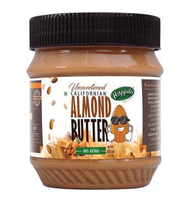 Happilo All Natural Californian Almond Butter (Unsweetened, High Protein, Gluten Free, Vegan)