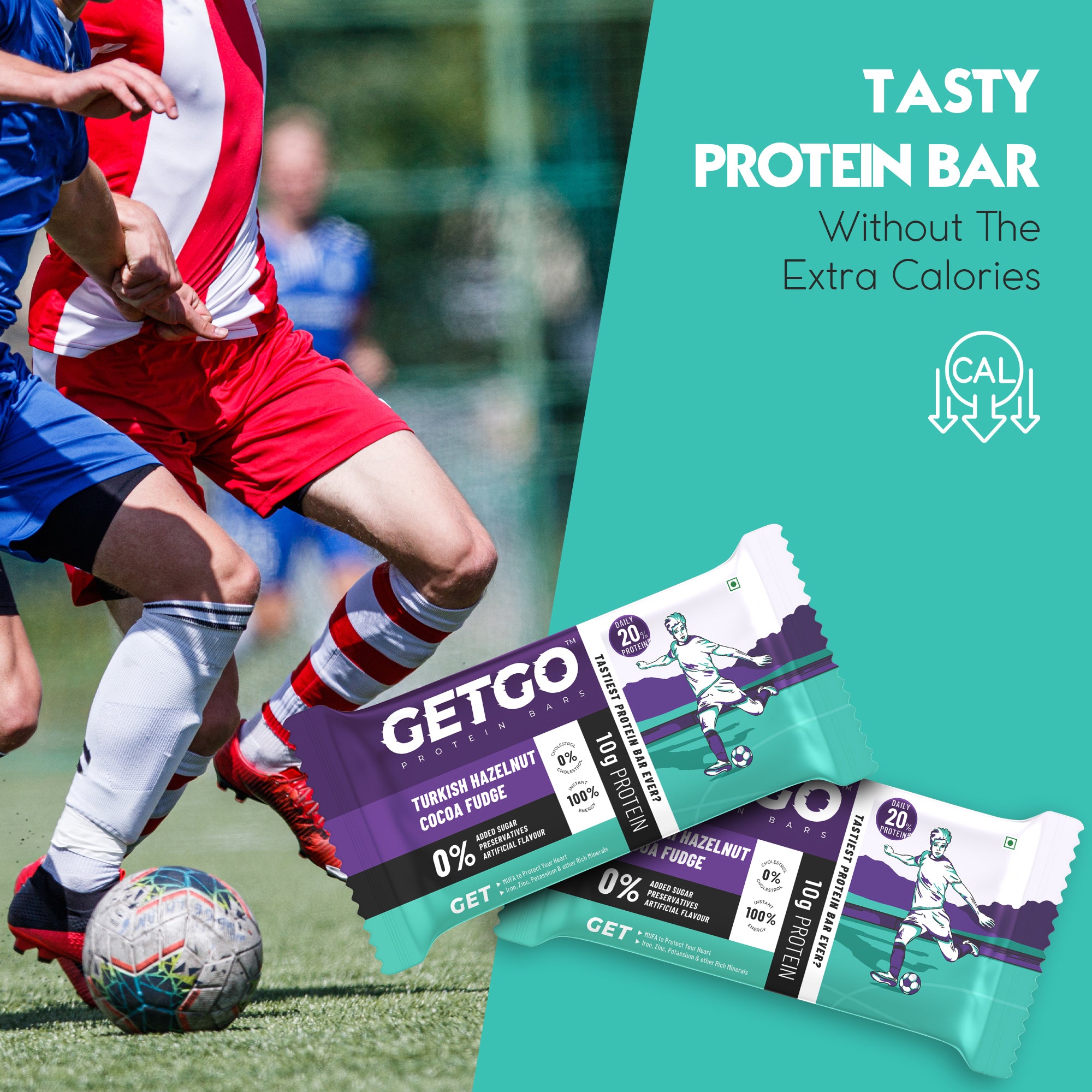 GetGo Turkish Hazelnut Cocoa Fudge Protein Bar 43g