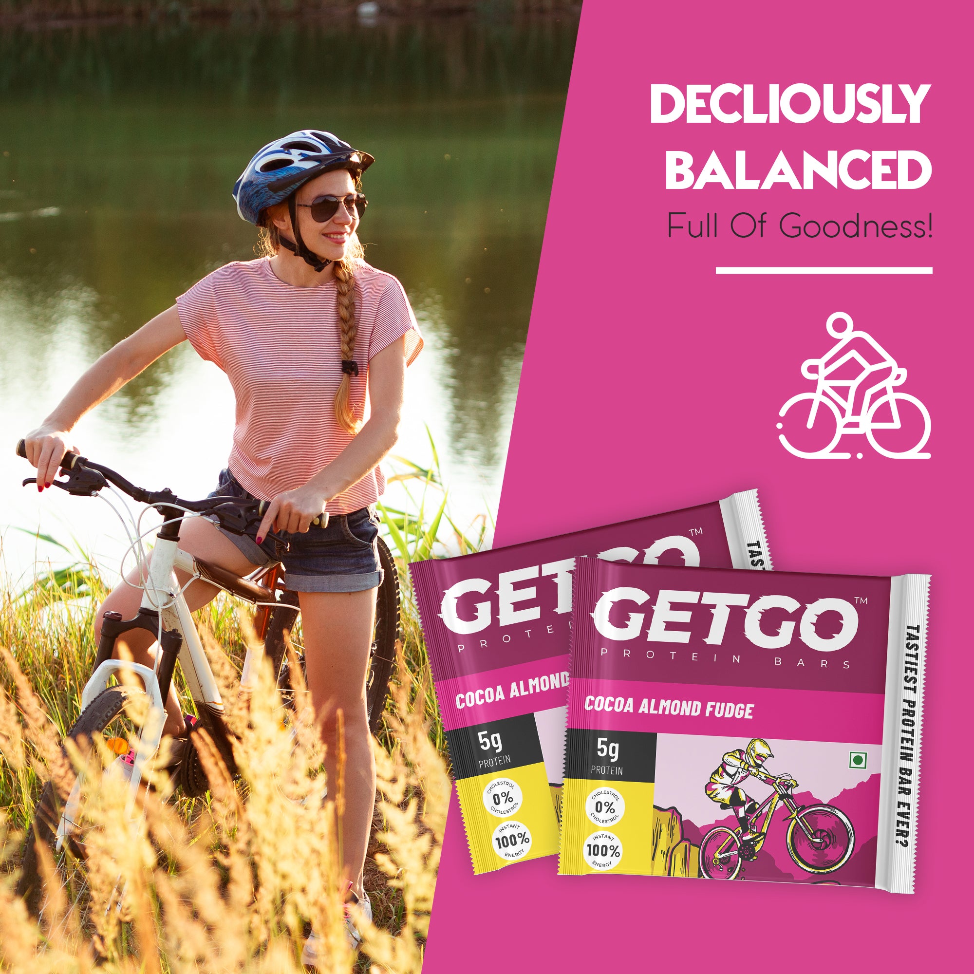 GetGo Cocoa Almond Fudge Protein Bar 22g