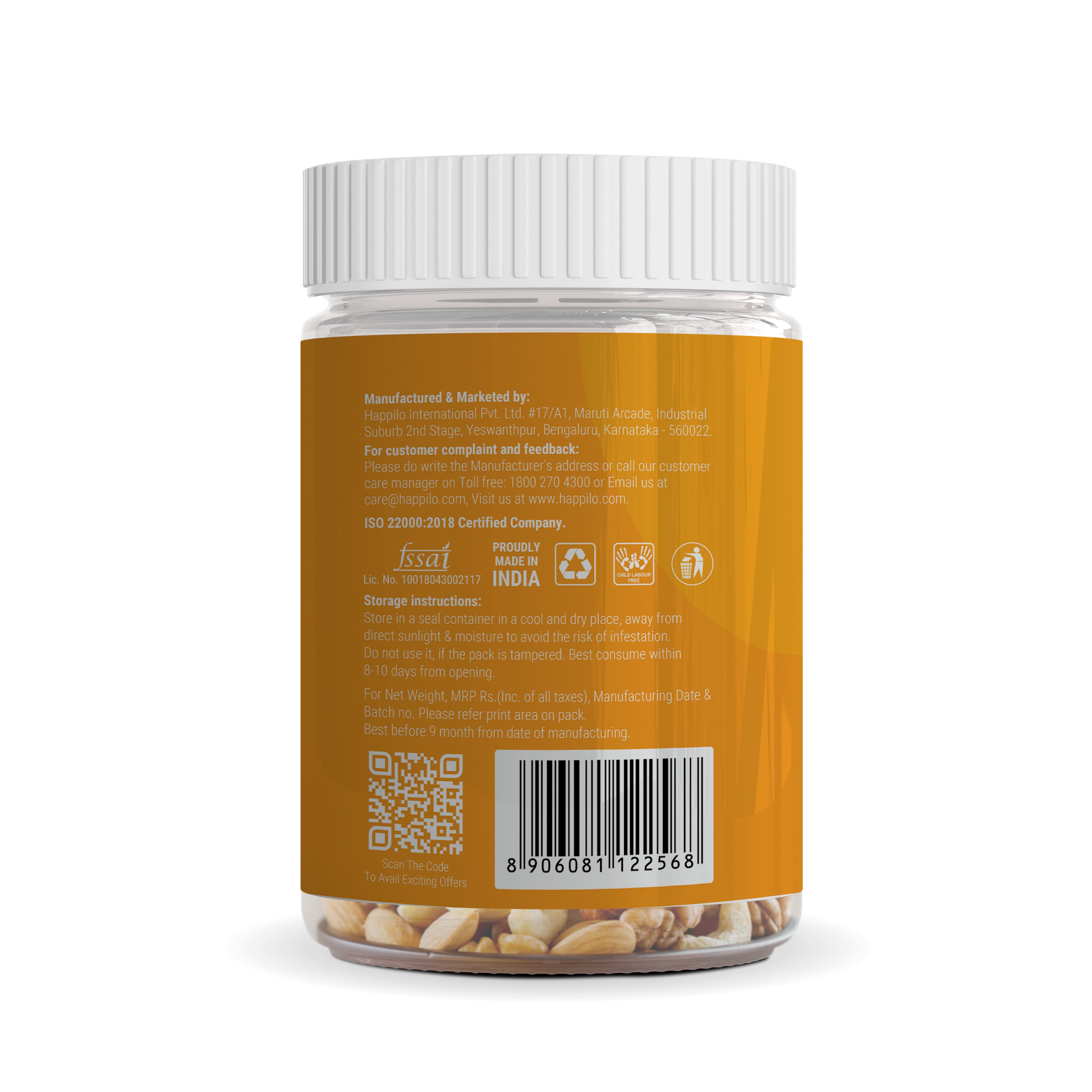 Happilo Premium International Honey glazed Almond Cashew Mix with Sesame 200g