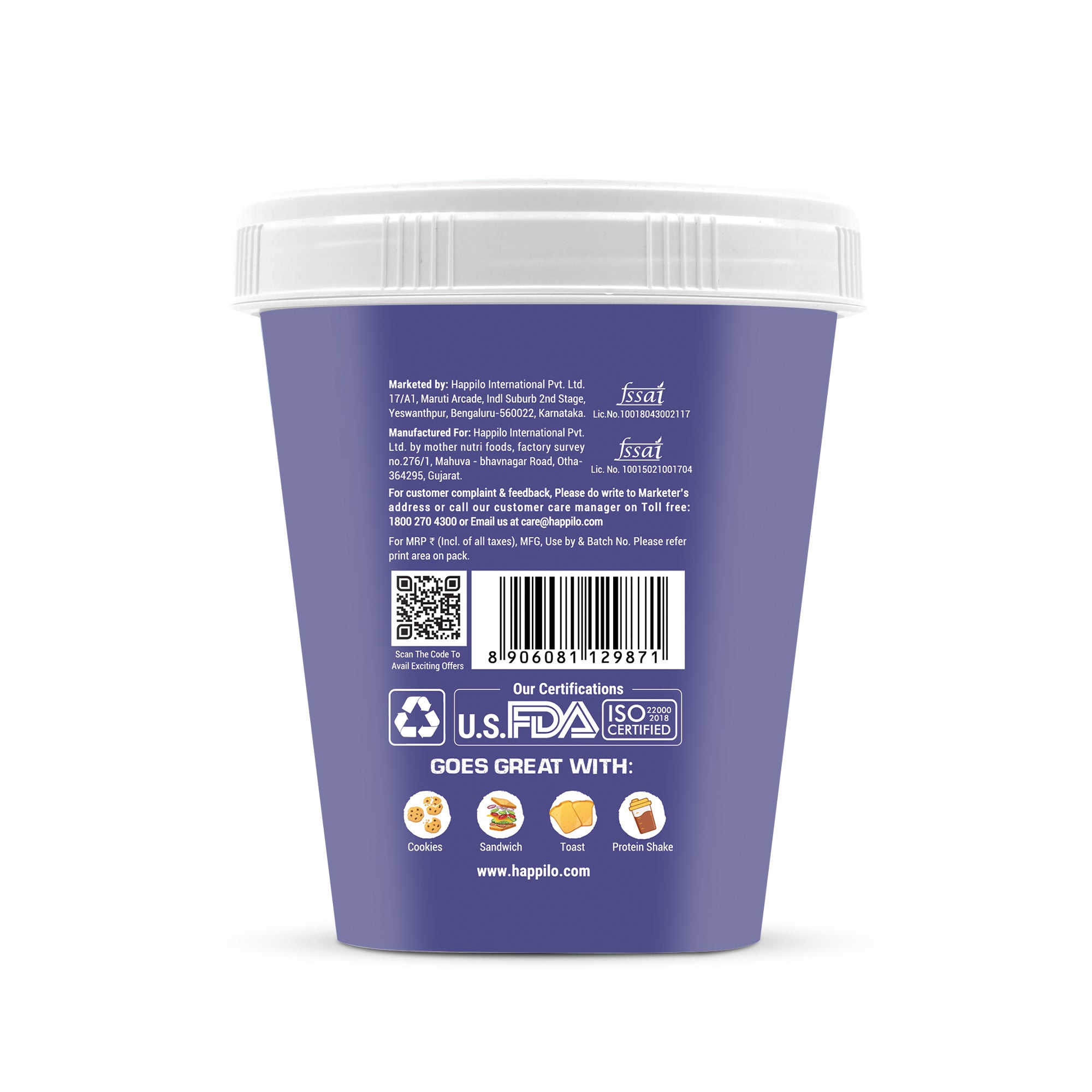 Happilo Peanut Butter Belgium Chocolate Creamy 200g