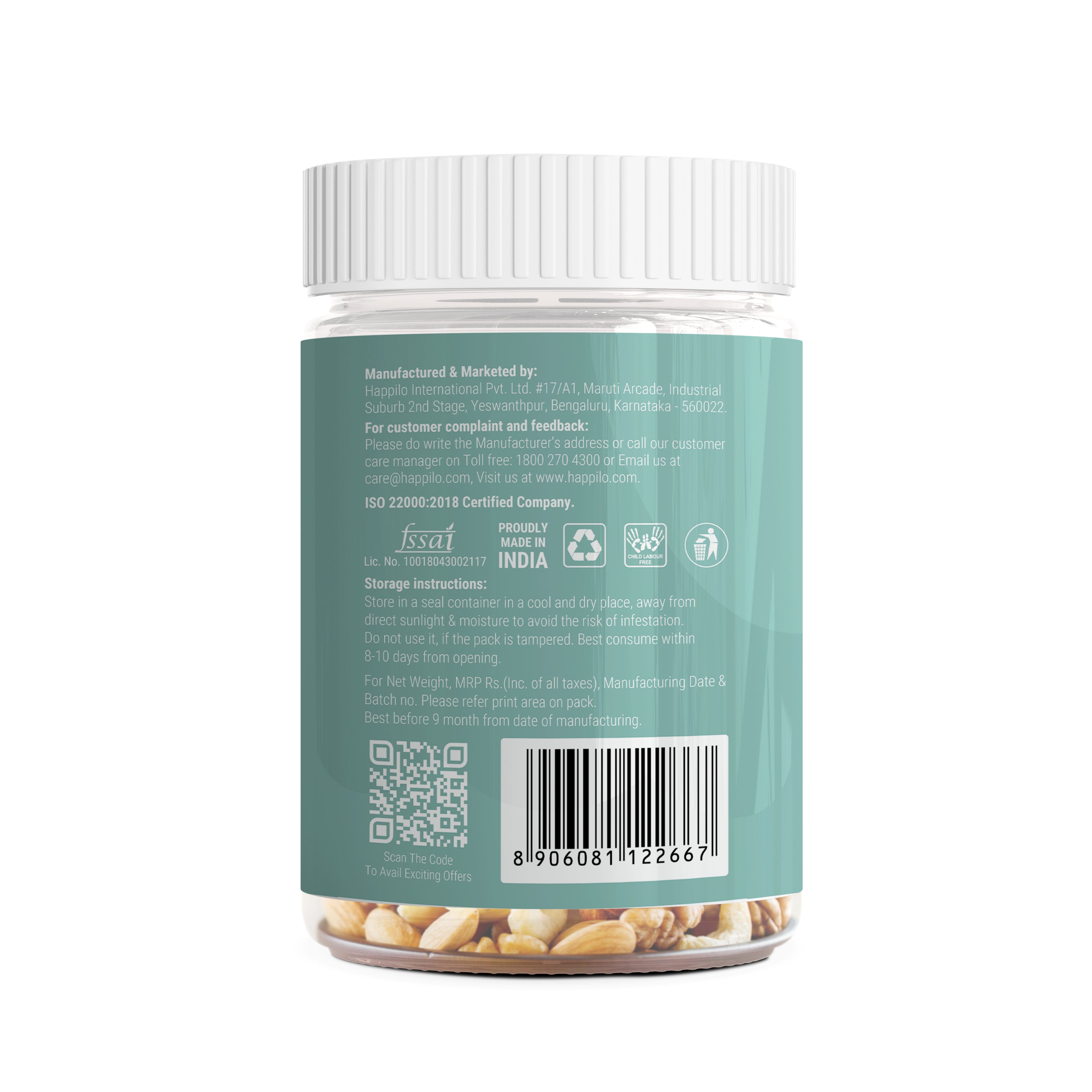 Happilo Premium International Lime & Pepper Fruit & Nuts mix 200g